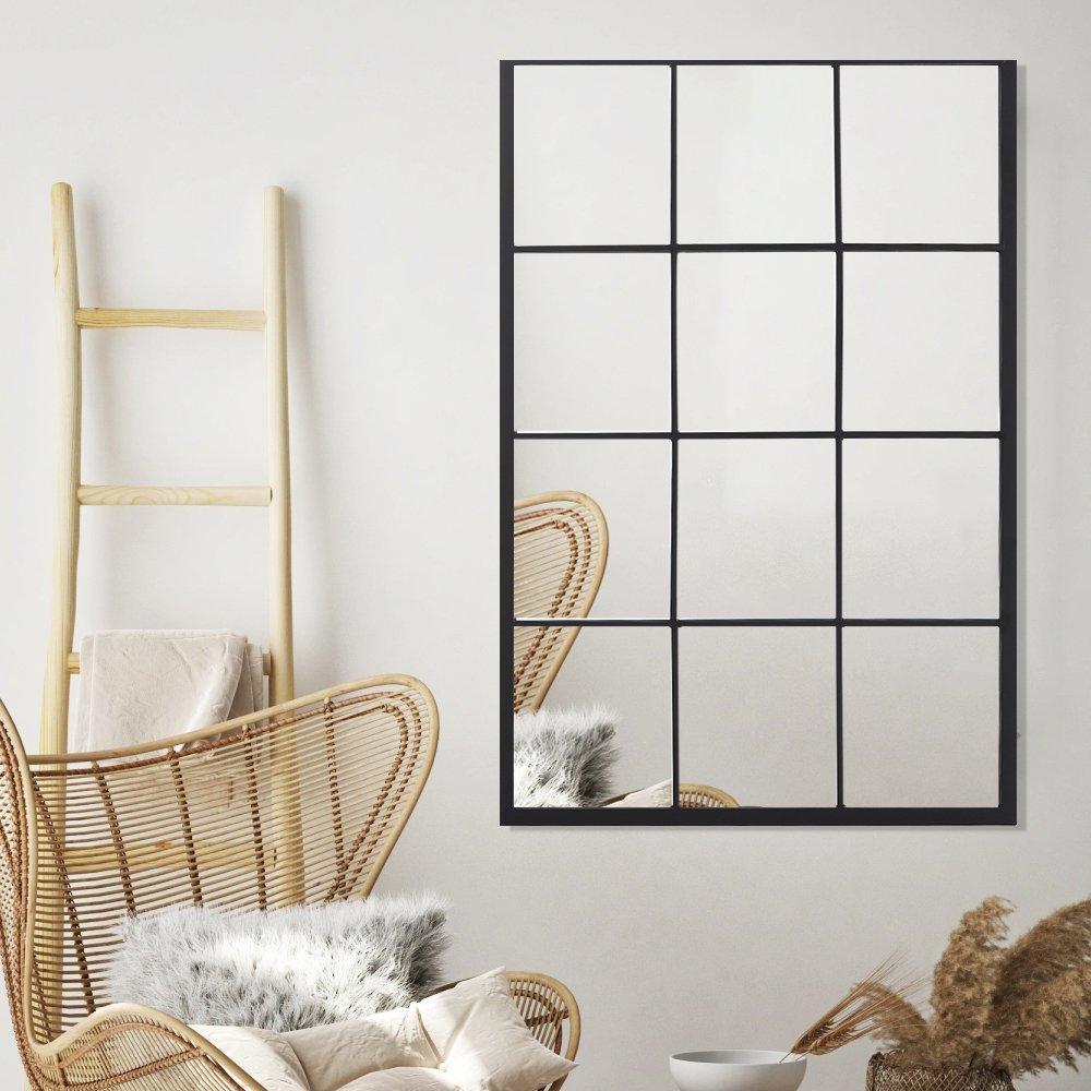 Black - Kabinet UK - Window Wall Accent Metal Framed Mirror - 2