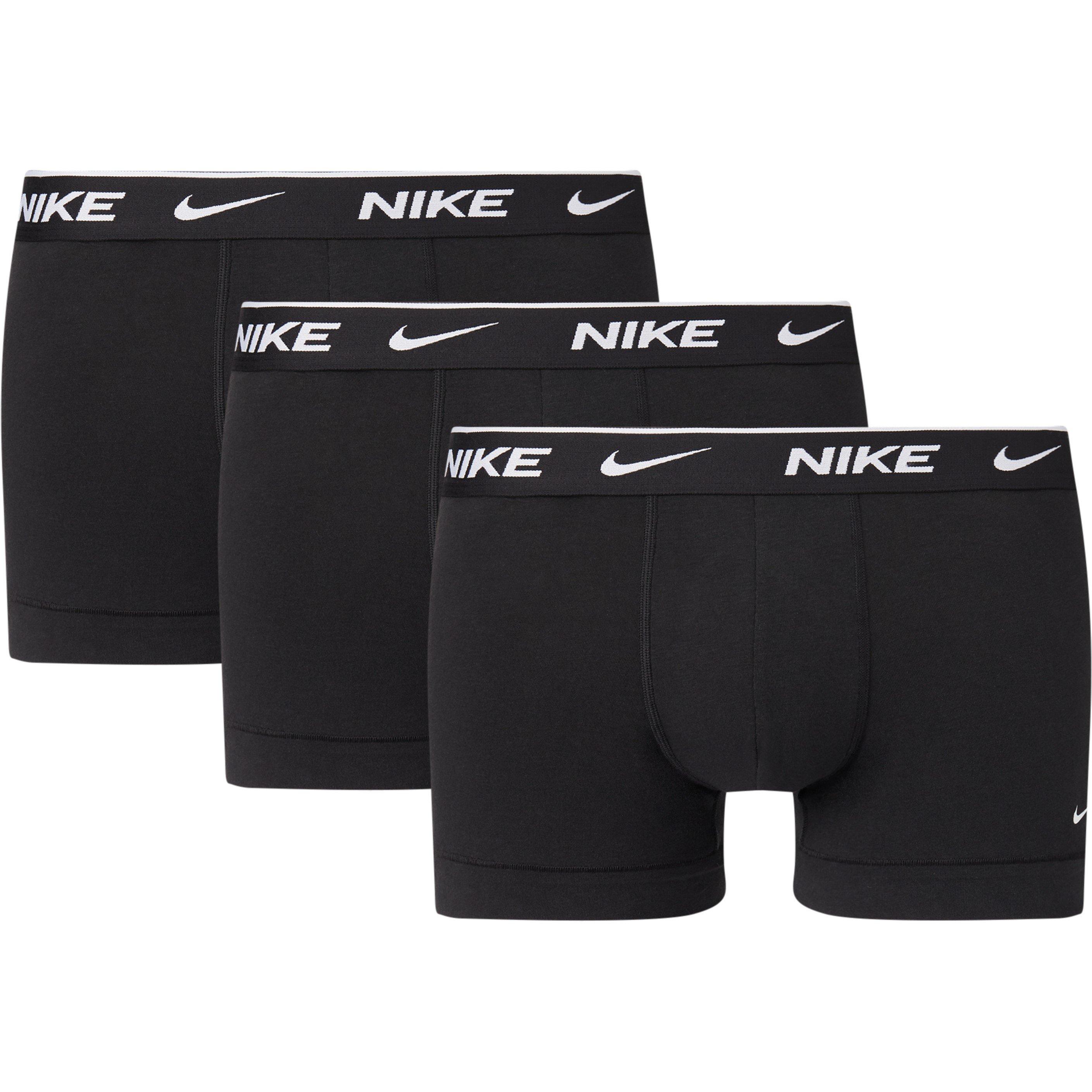 Nike Men's 3 Pack Everyday Cotton Trunks - Black - X Large