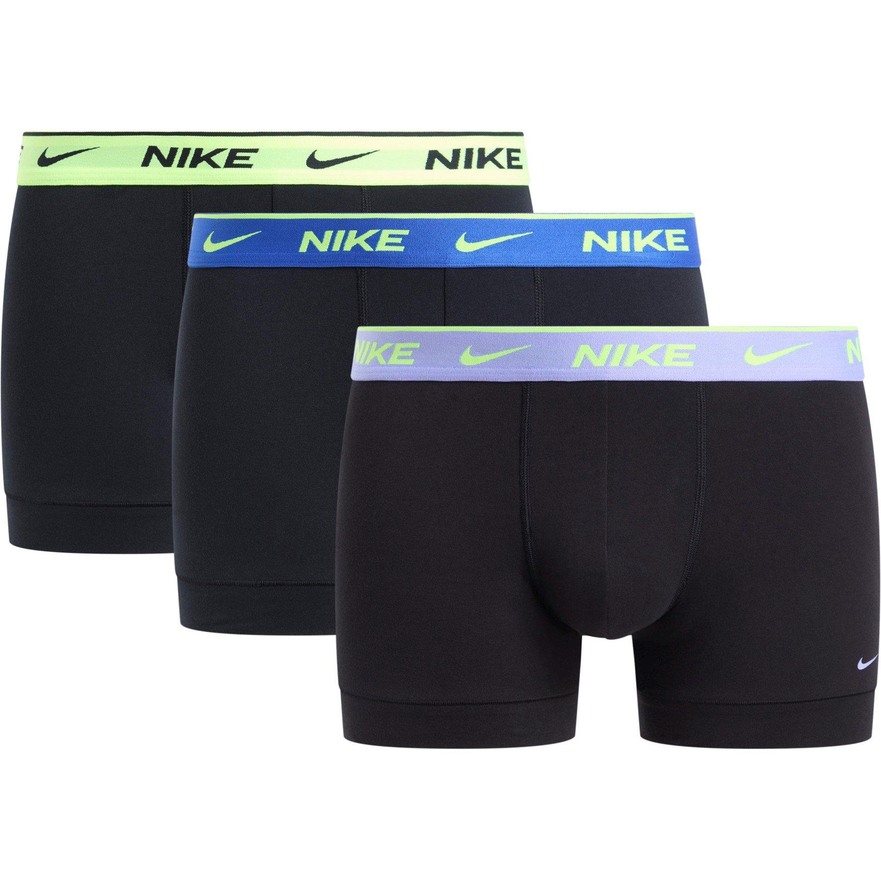 Nike Men's 3 Pack Everyday Cotton Trunks - Blu/Vlt/Gry Wb - Large