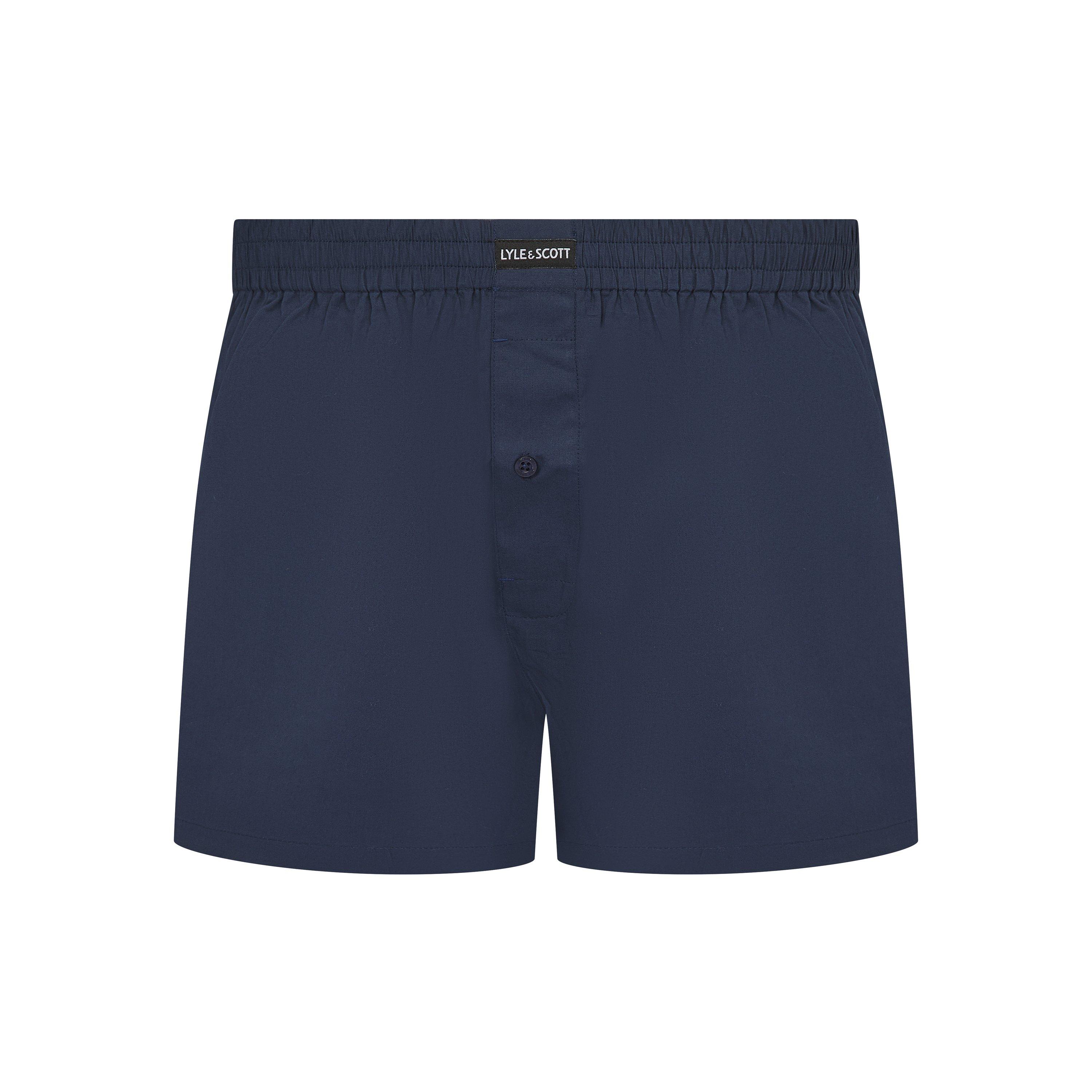 Blue/Blue/Pct - Lyle and Scott - Men's Woven Boxer Trunk Underwear - 2