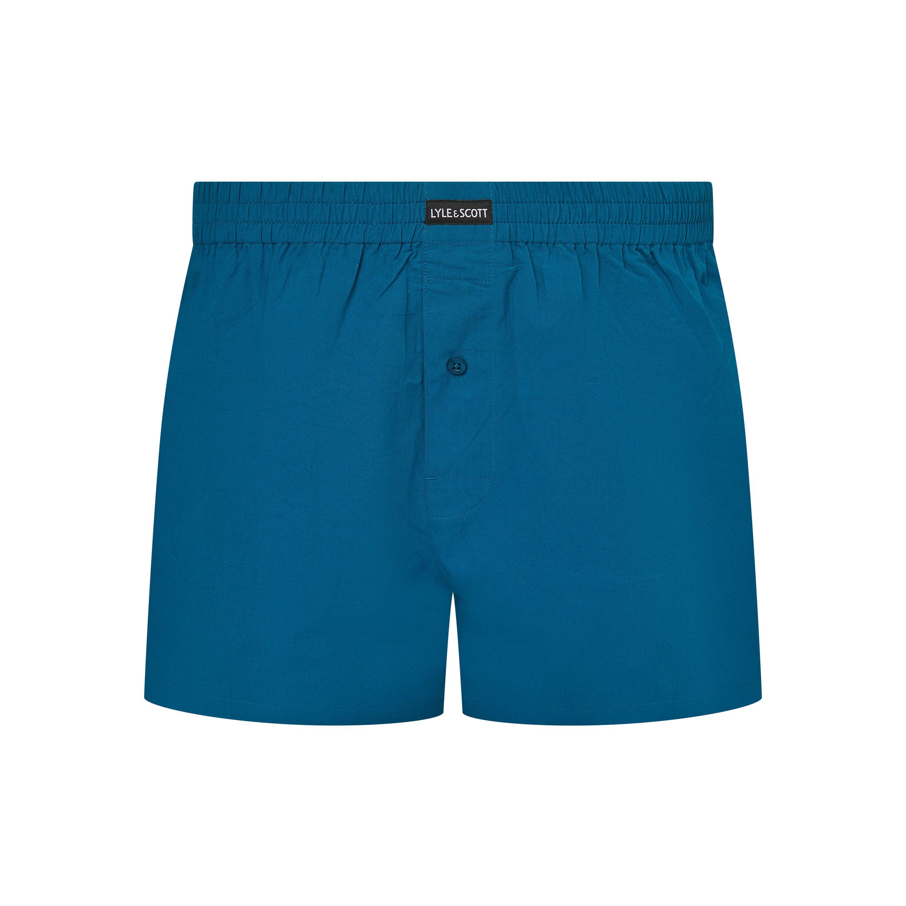 Blue/Blue/Pct - Lyle and Scott - Men's Woven Boxer Trunk Underwear - 3