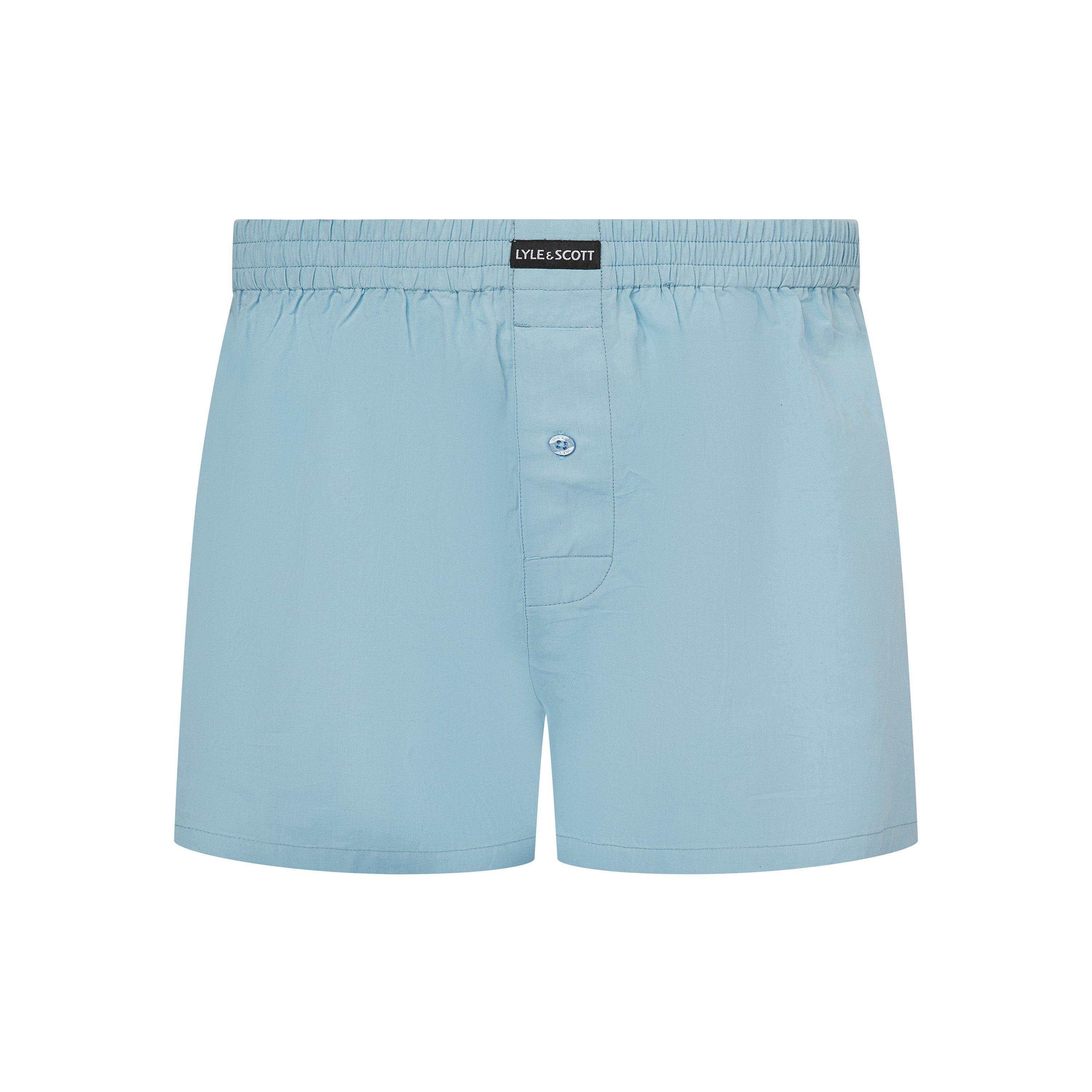 Blue/Blue/Pct - Lyle and Scott - Men's Woven Boxer Trunk Underwear - 4