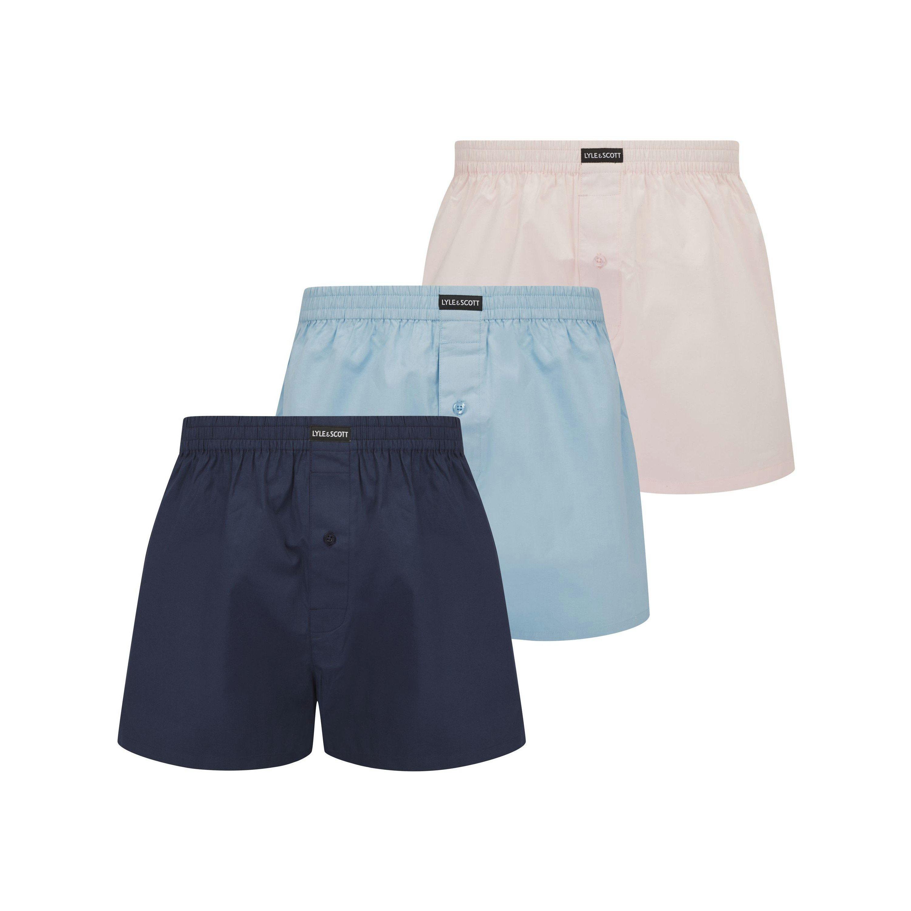 Lyle And Scott Men's Woven Boxer Trunk Underwear - Blue  - Medium