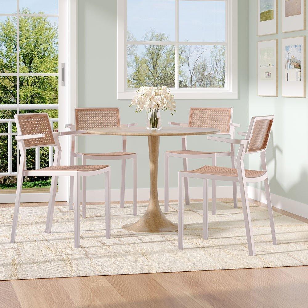 Kabinet UK 4 Set Pseudo-rattan PP Dining Chair