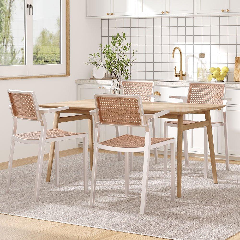 White - Kabinet UK - 4 Set Pseudo-rattan PP Dining Chair - 2