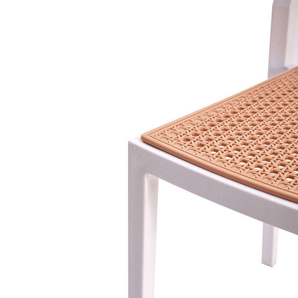 White - Kabinet UK - 4 Set Pseudo-rattan PP Dining Chair - 6