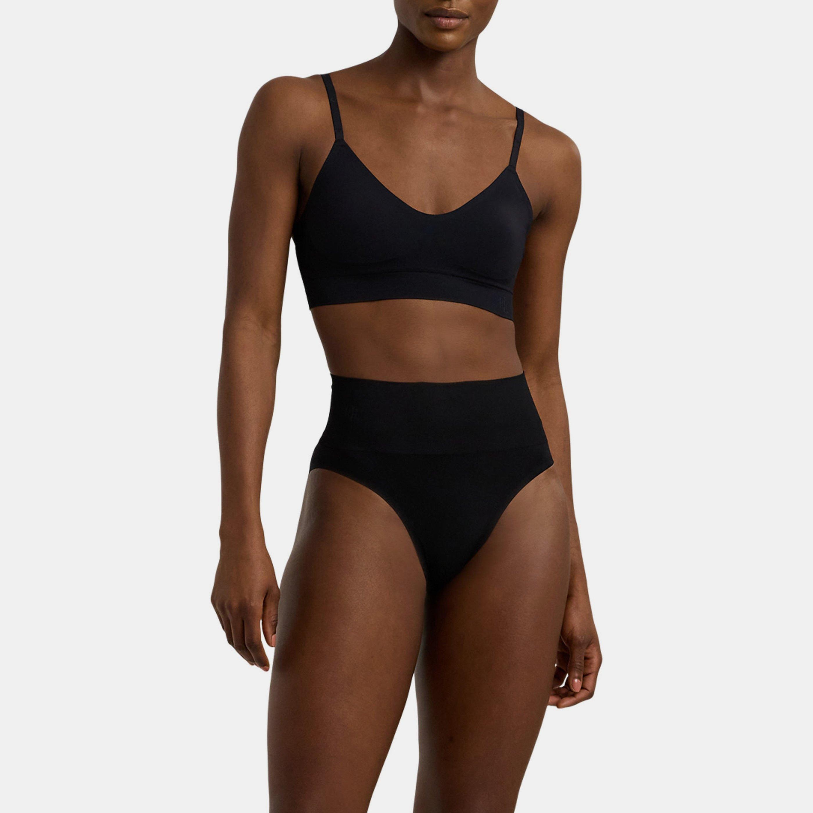 Lauren By Ralph Lauren Women's Black Unlined Wire-Free Seamless Scoop Bralette - 8 (XS)