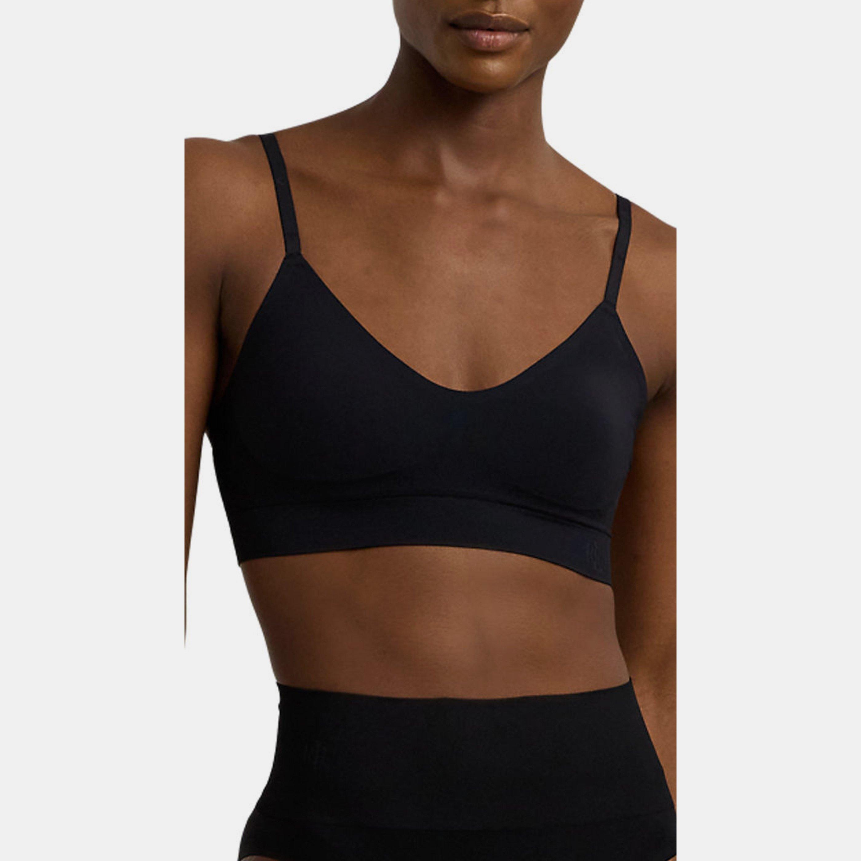 Black - Lauren by Ralph Lauren - Women's Unlined Wire-Free Seamless Scoop Bralette - 2