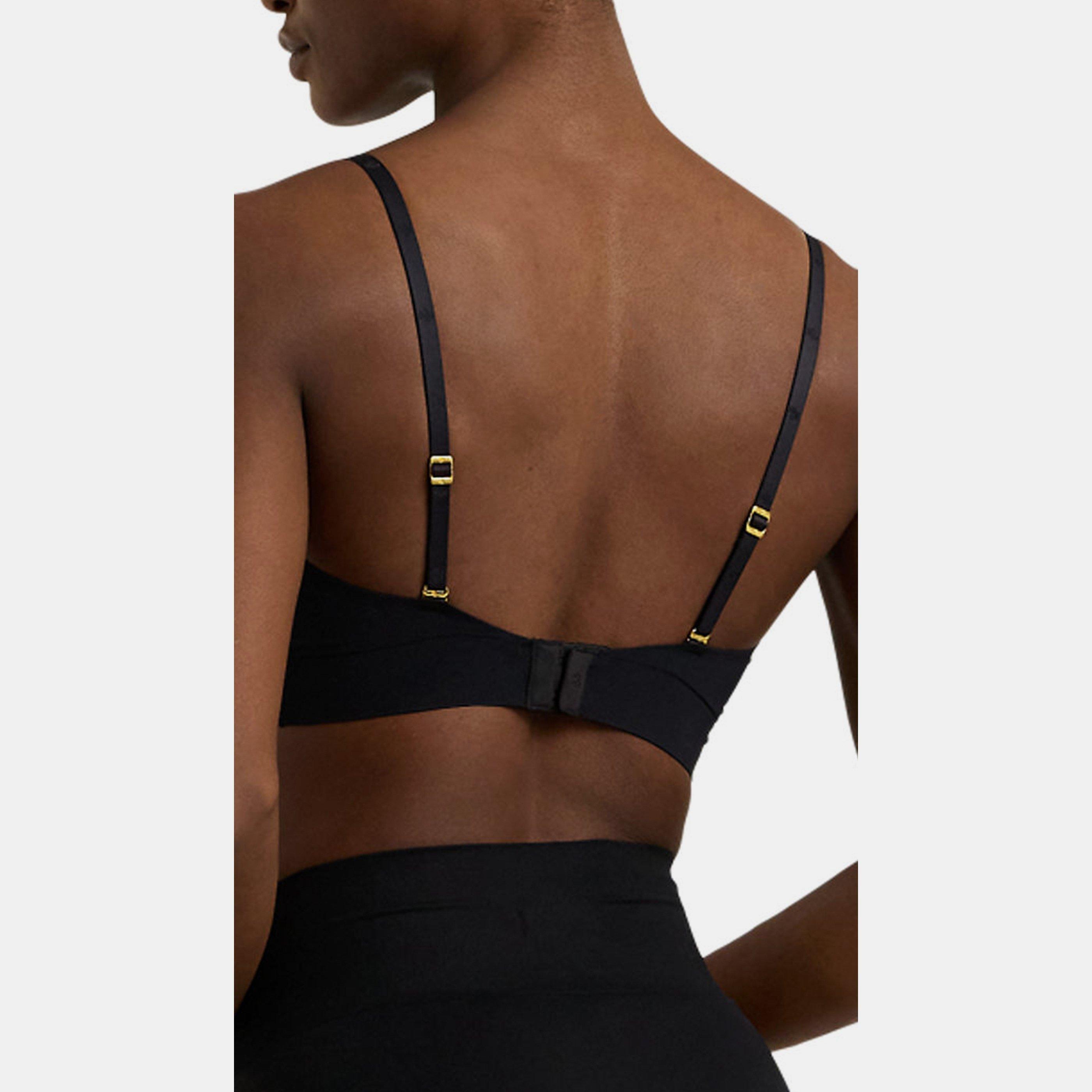 Black - Lauren by Ralph Lauren - Women's Unlined Wire-Free Seamless Scoop Bralette - 4