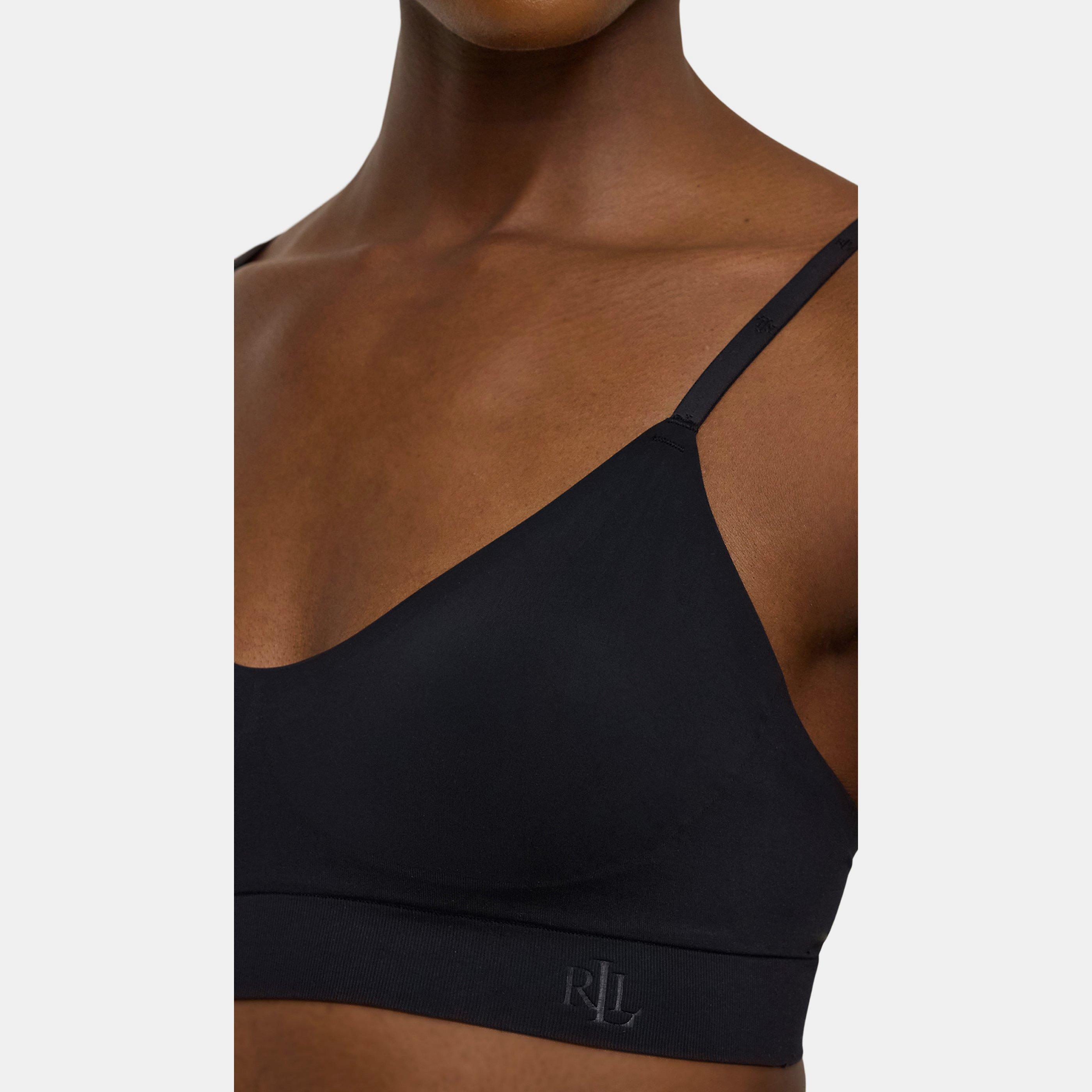 Black - Lauren by Ralph Lauren - Women's Unlined Wire-Free Seamless Scoop Bralette - 5