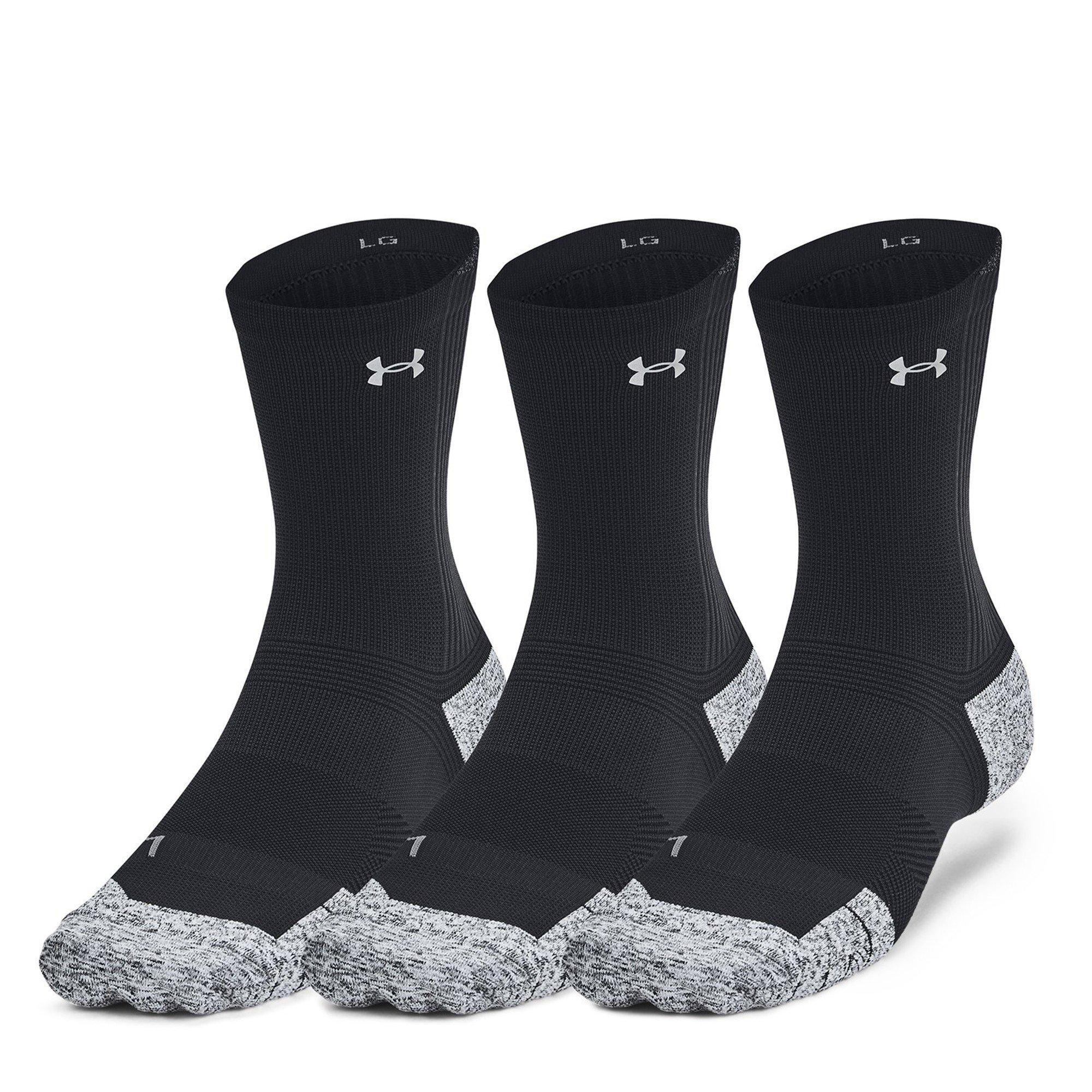 Black - Under Armour - Ua Ad Run Cushion 3pk Crew Sock Mens - 1