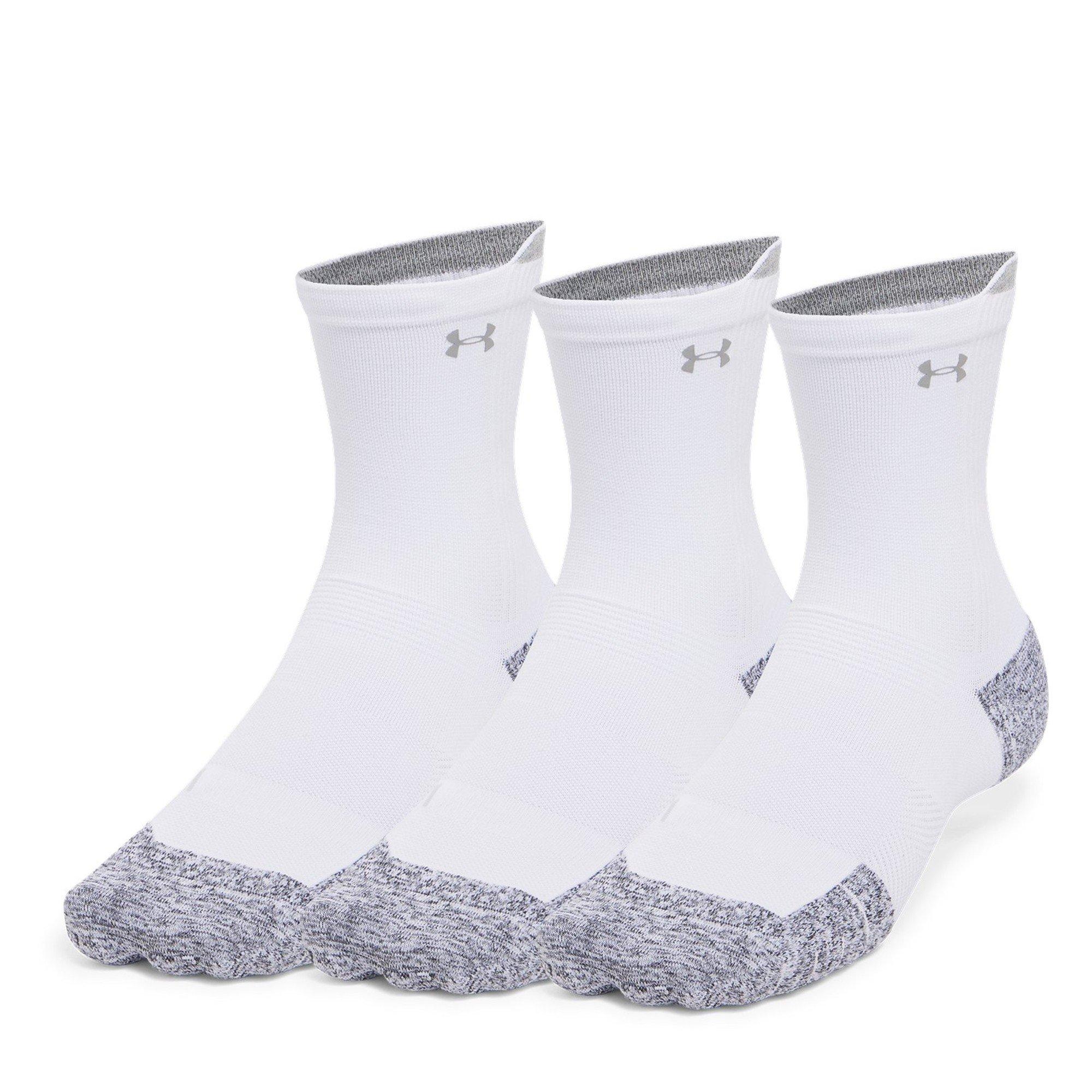 Under Armour Men's Ua Ad Run Cushion 3Pk Crew Sock - White - L (7.5-12)