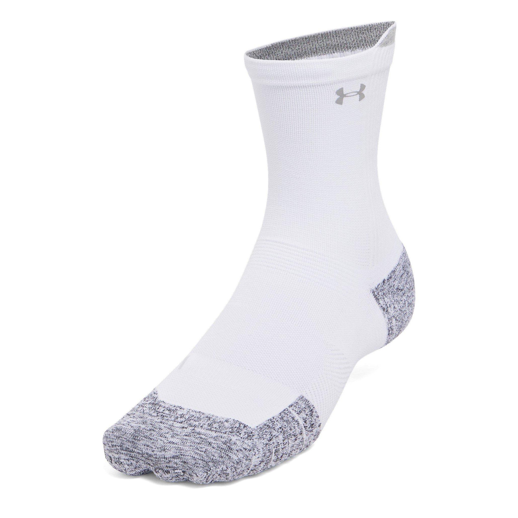 White - Under Armour - Ua Ad Run Cushion 3pk Crew Sock Mens - 2