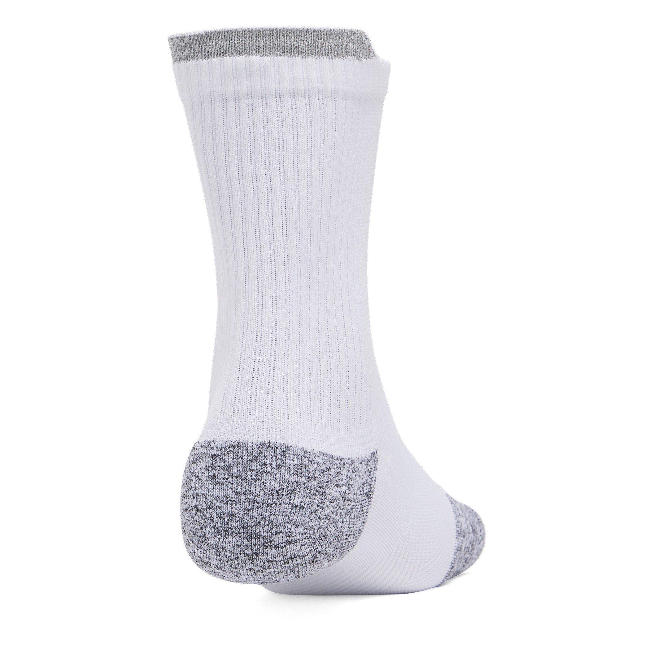 White - Under Armour - Ua Ad Run Cushion 3pk Crew Sock Mens - 3