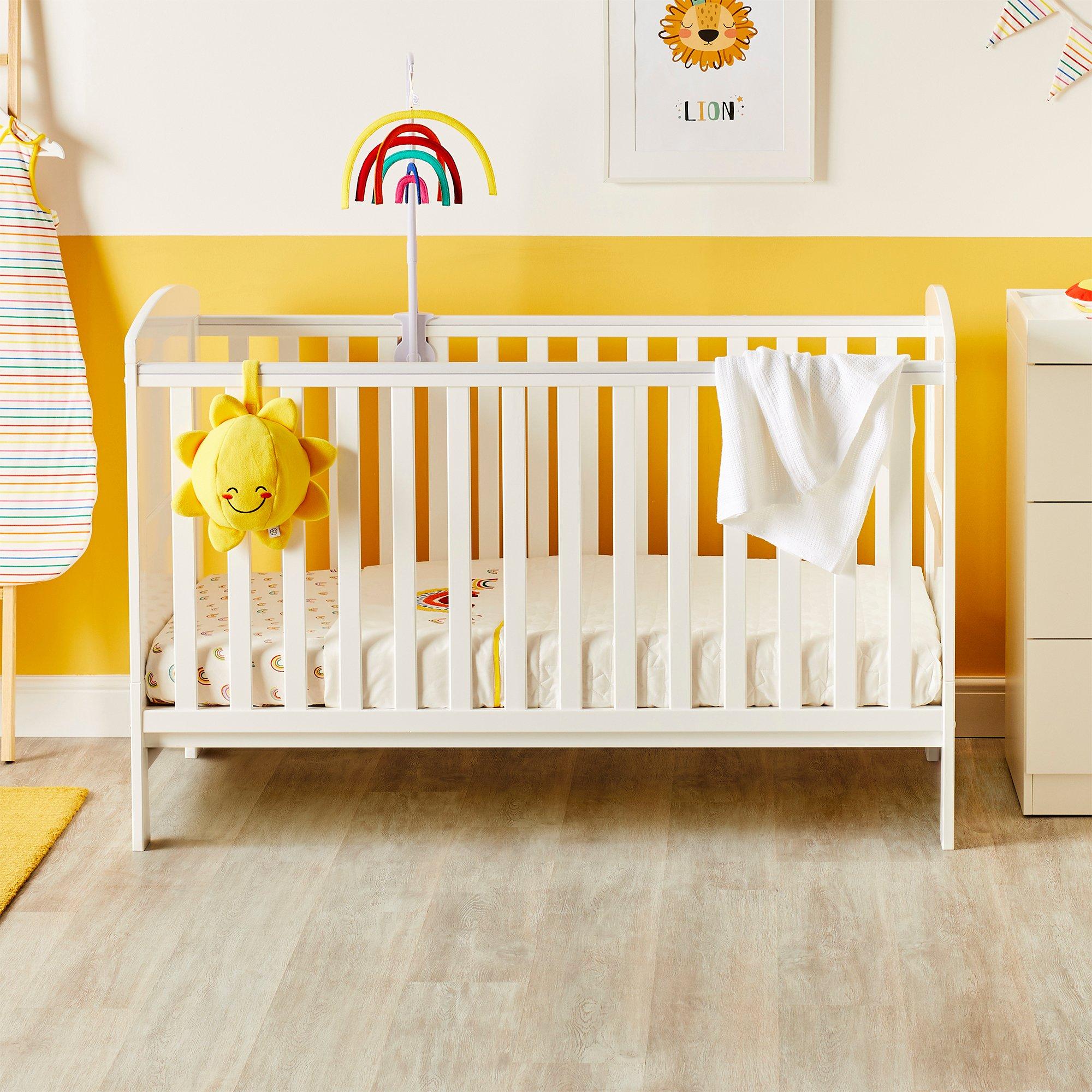 White - Ickle Bubba - Coleby Classic Cot Bed and Fibre Mattress - 1
