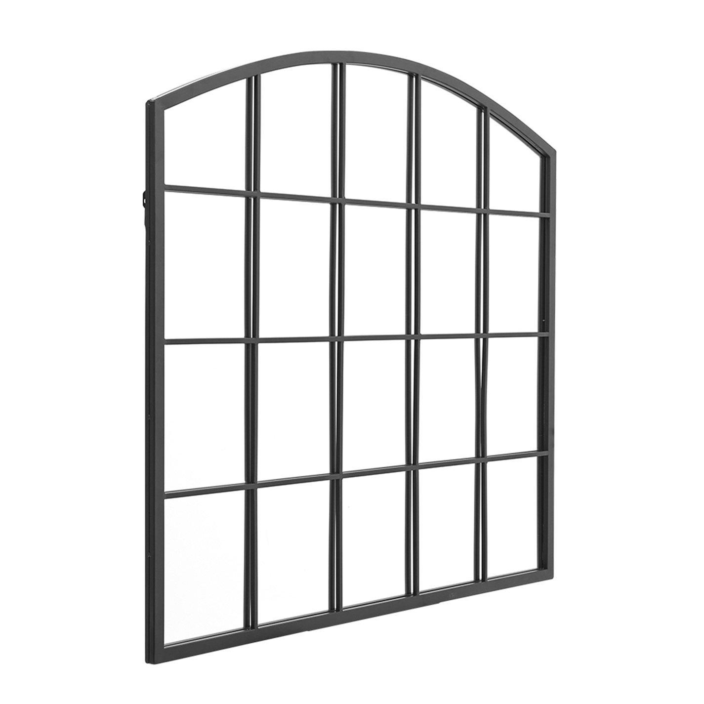 Black - Kabinet UK - Industrial 96cm Window Arch Decor Wall Mirror - 2