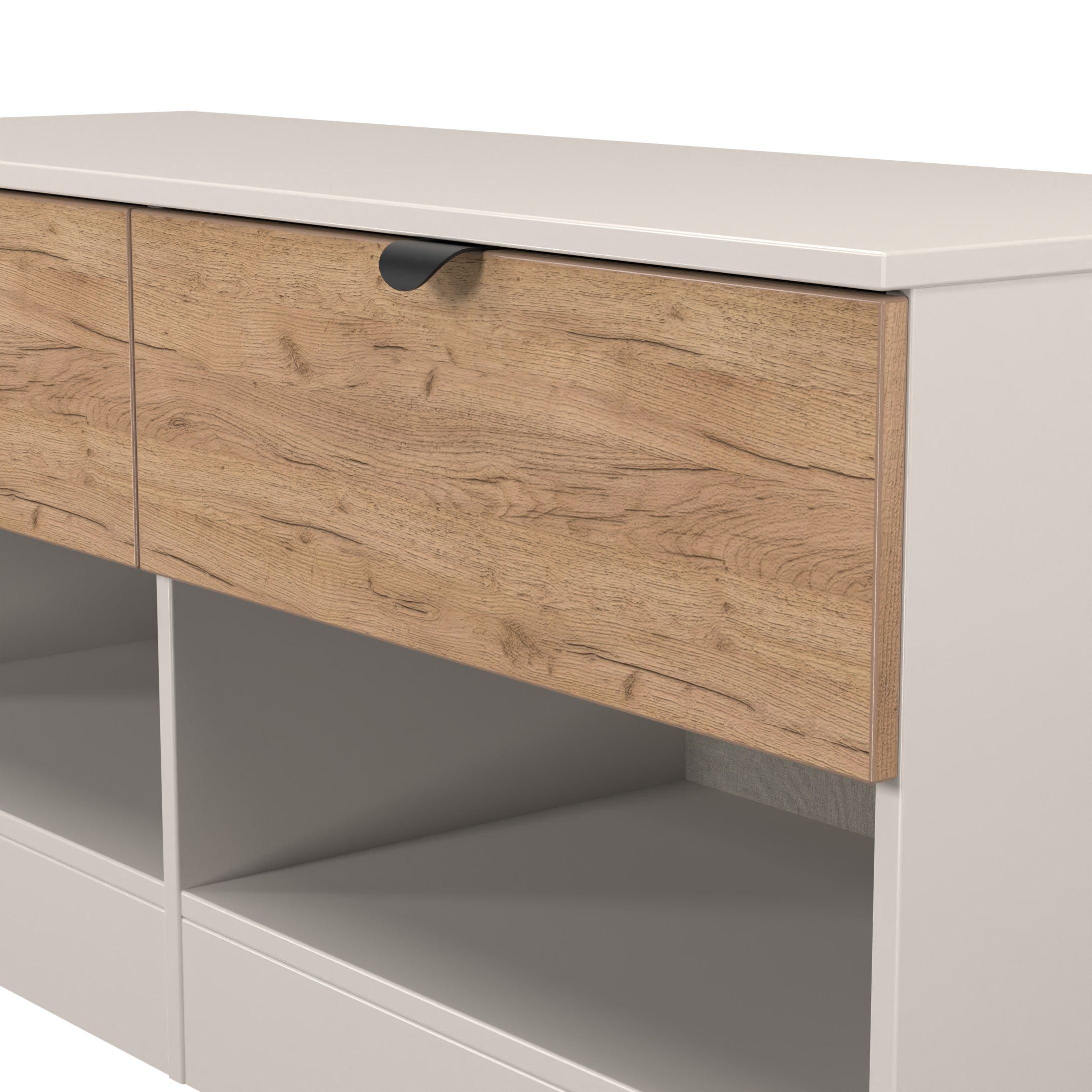 Craft Oak & Kas - Welcome Furniture - Solomon 2 Drawer Openshelf Bed Box - 4