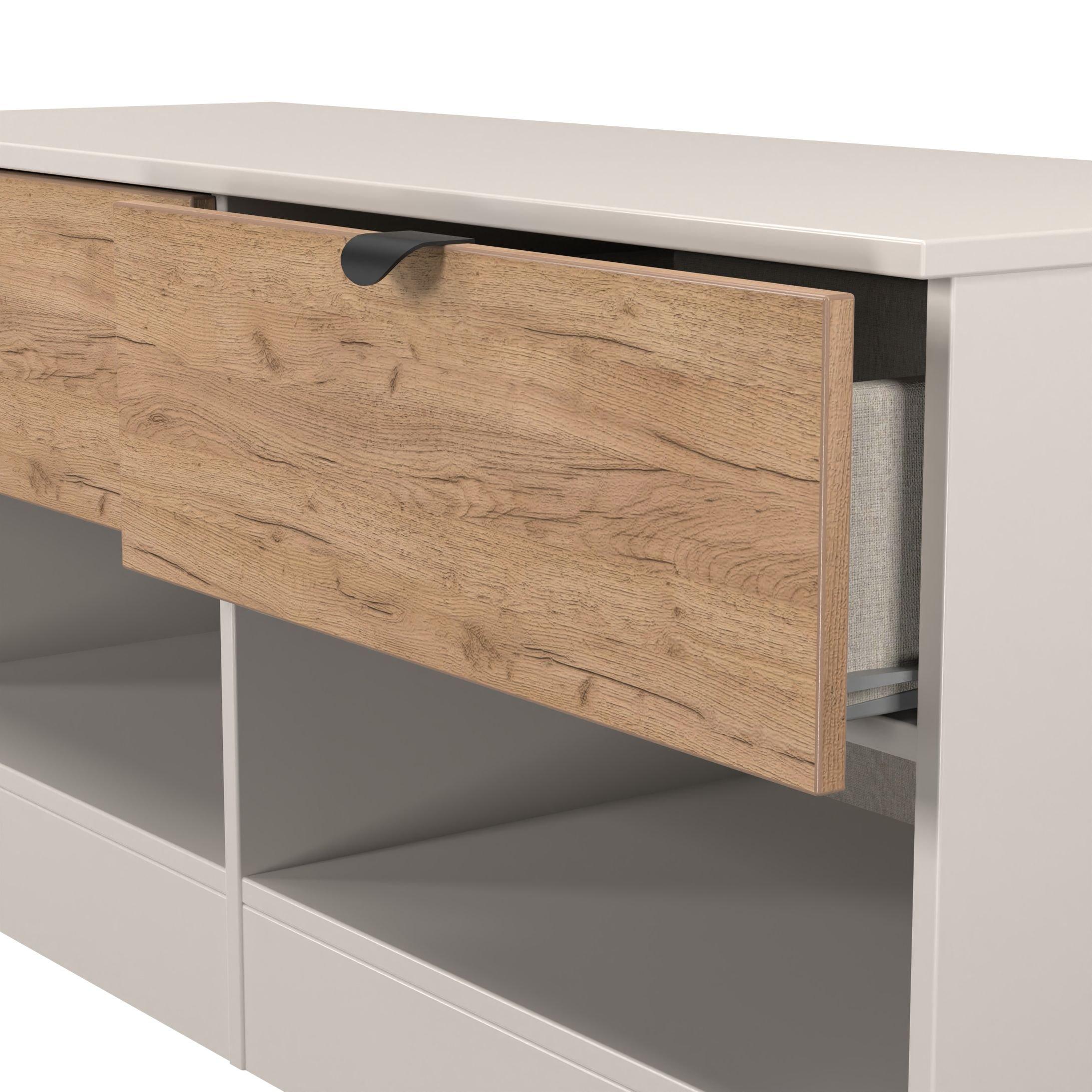 Craft Oak & Kas - Welcome Furniture - Solomon 2 Drawer Openshelf Bed Box - 5