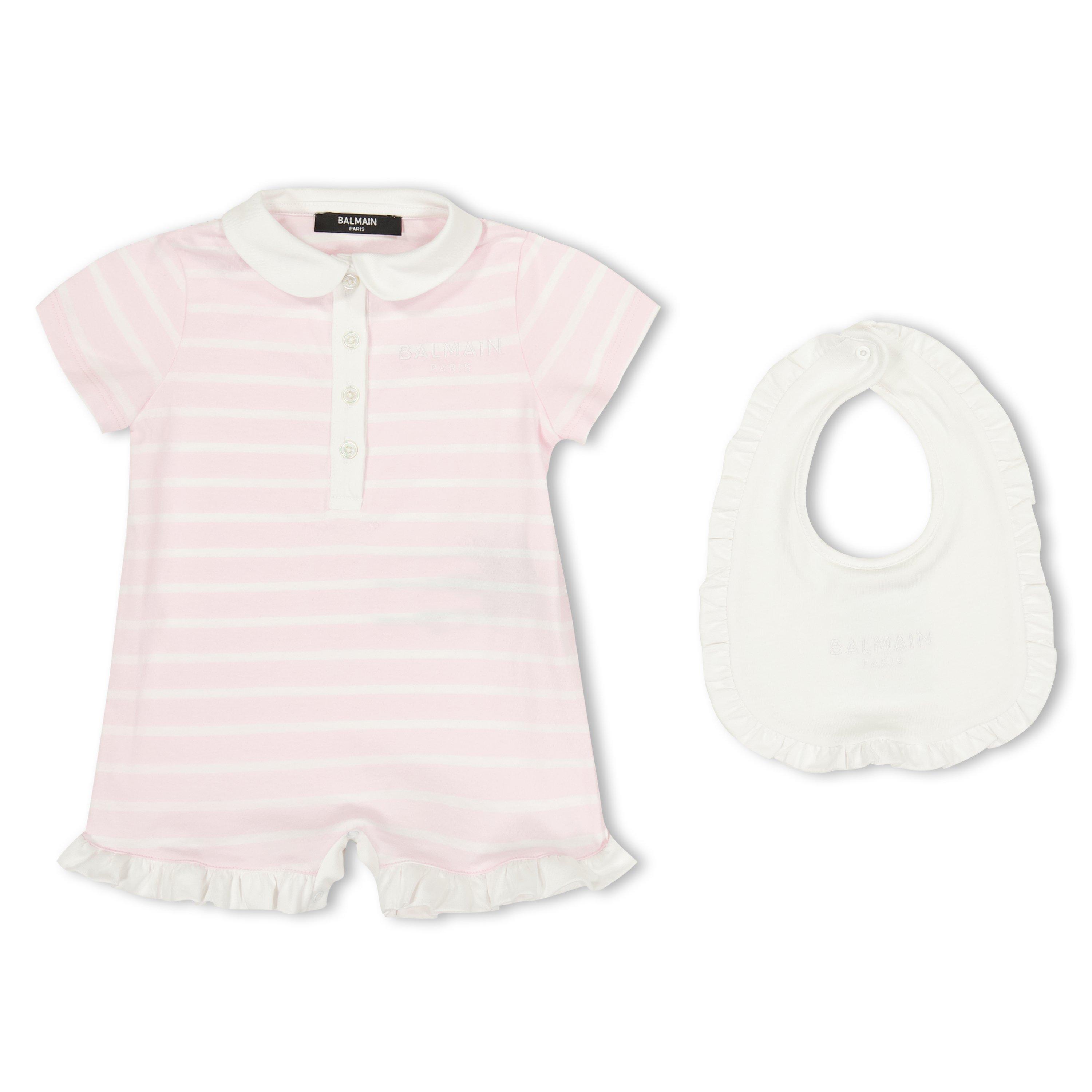 Balmain Kids' Onesie - Wht Pink 51EBC - Size 12M