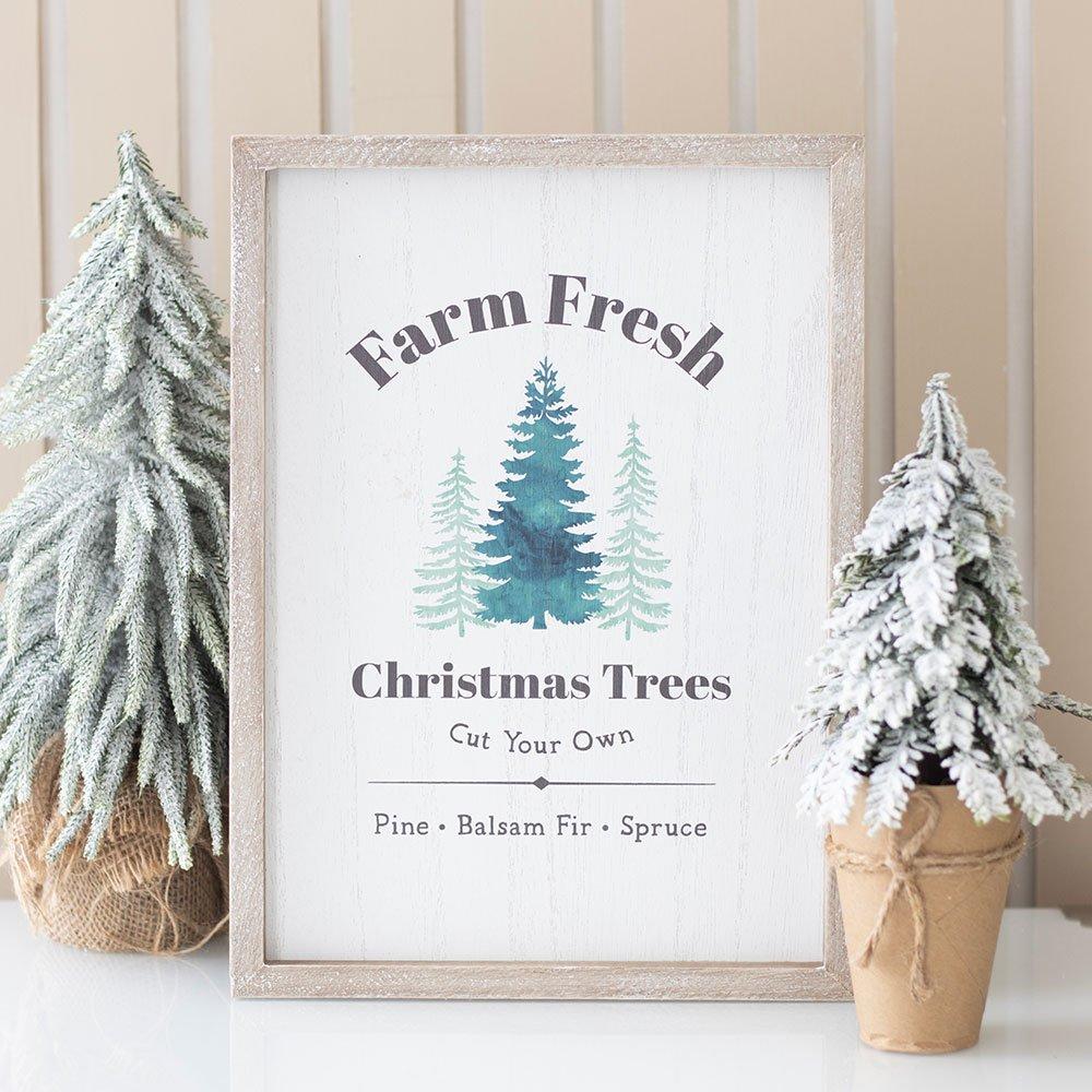 Green - Something Different - Farm Fresh Christmas Trees Framed Wall Art Print - 1