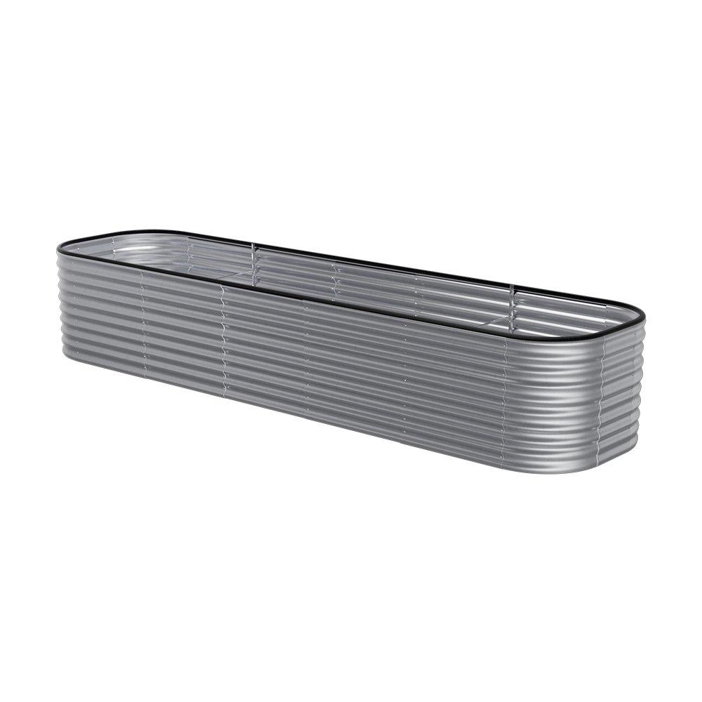 Silver - Breeins - 320cm Oval Steel Raised Garden Bed Sliver 56cm H - 4