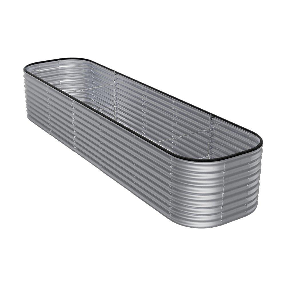 Silver - Breeins - 320cm Oval Steel Raised Garden Bed Sliver 56cm H - 5