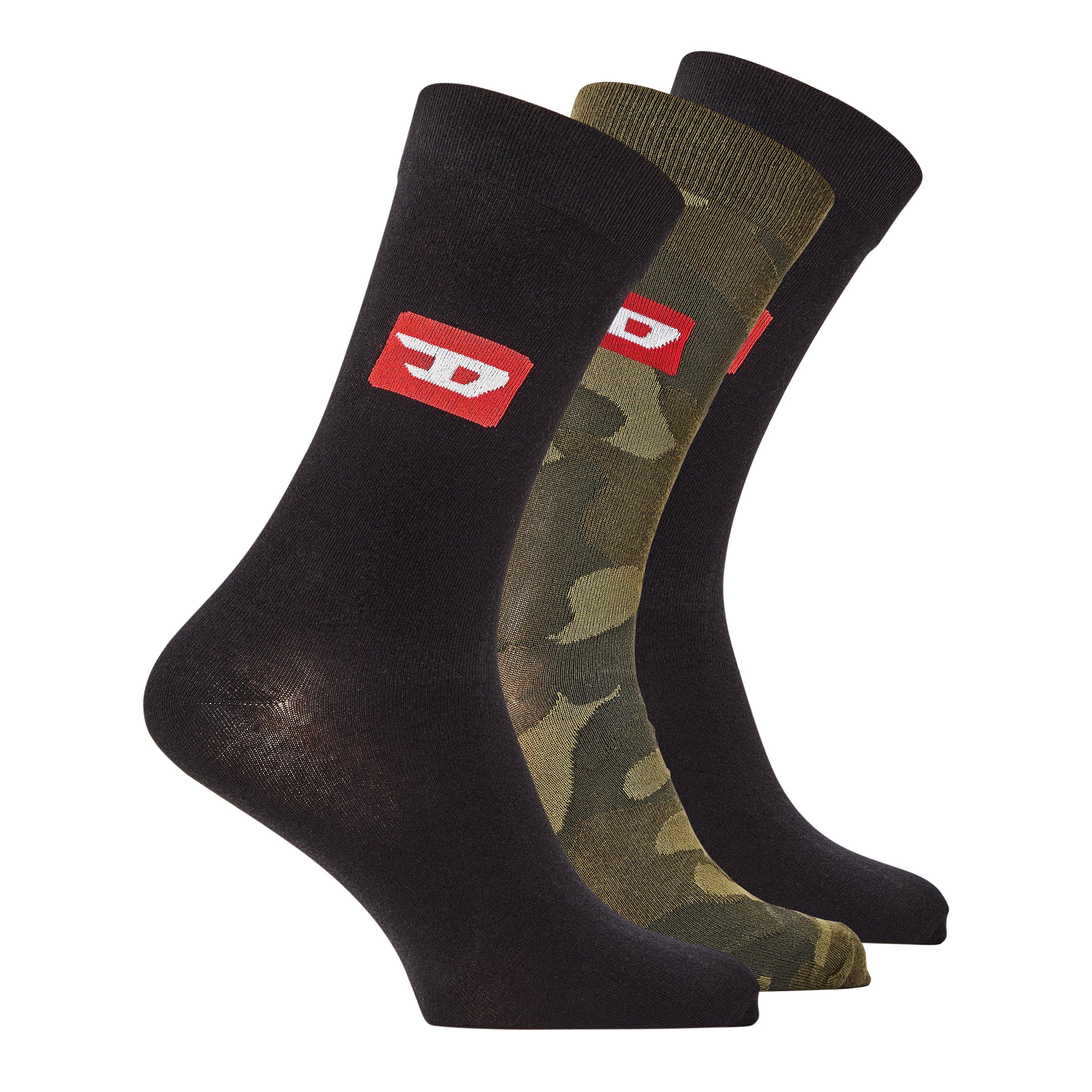 Diesel Men's Camouflge Blk Trainer Ankle Socks - L