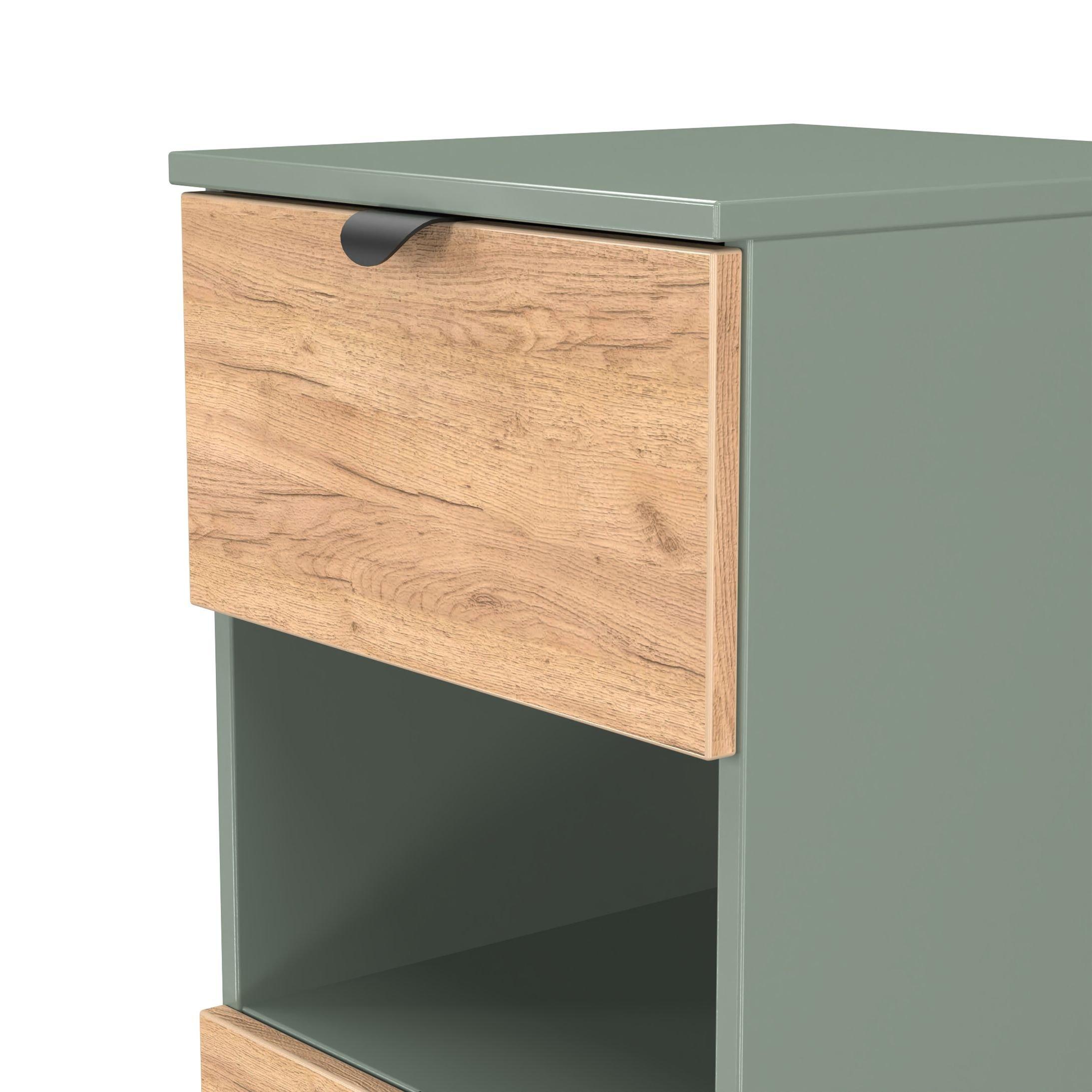 Craft Oak & Ree - Welcome Furniture - Solomon 3 Drawer Open Shelf Bedside Cabinet - 4