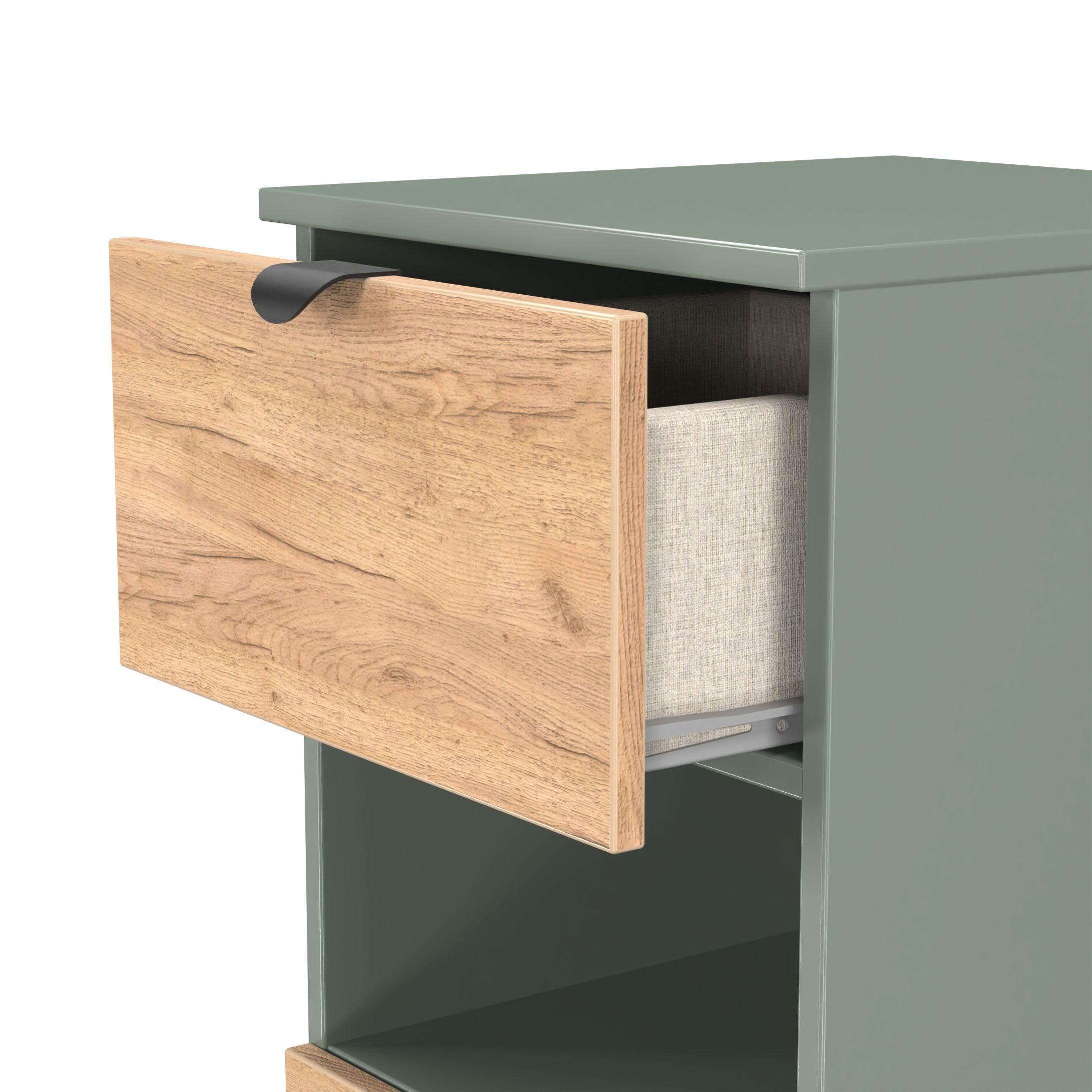 Craft Oak & Ree - Welcome Furniture - Solomon 3 Drawer Open Shelf Bedside Cabinet - 5