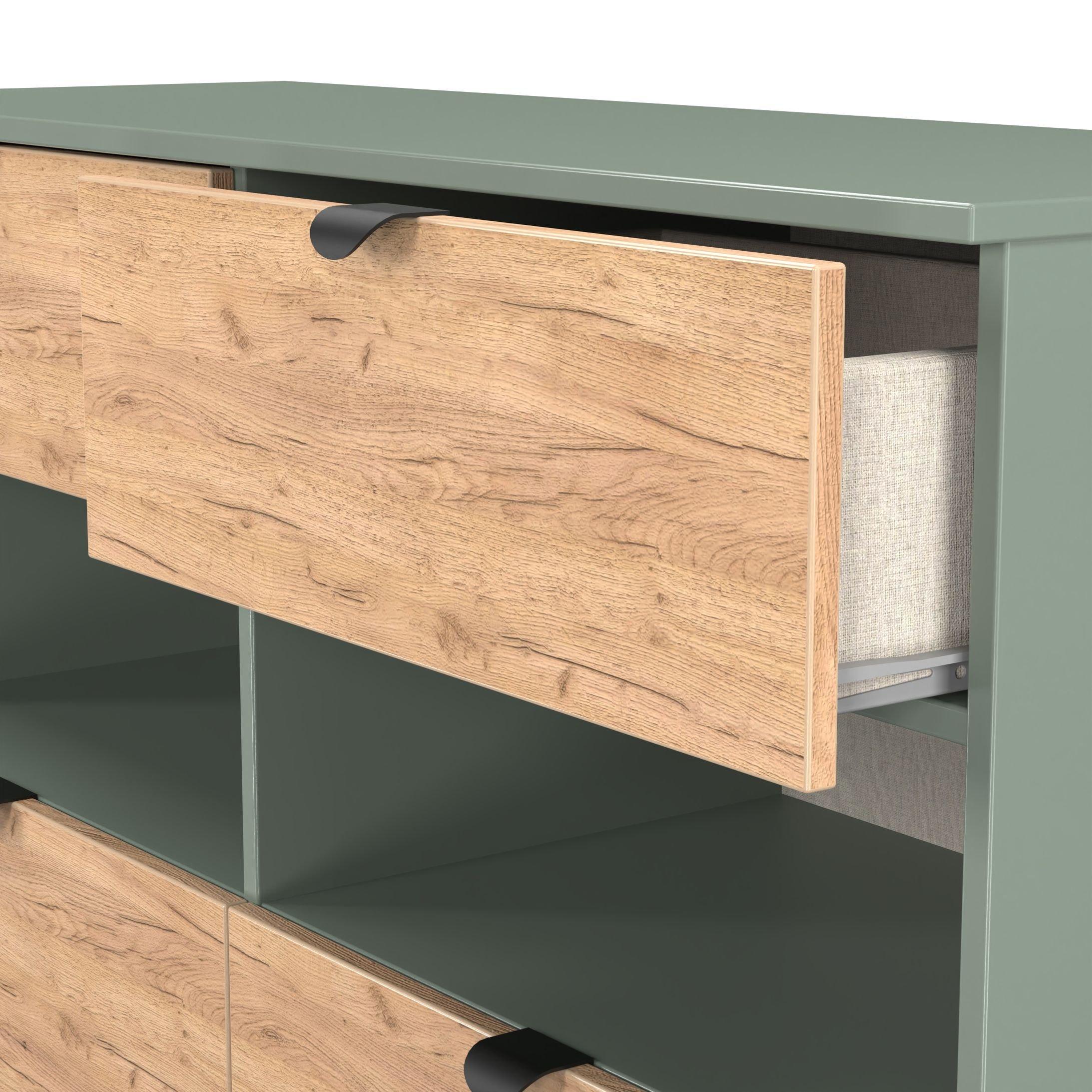 Craft Oak & Ree - Welcome Furniture - Solomon 4 Drawer Open Shelf Wide Chest - 5