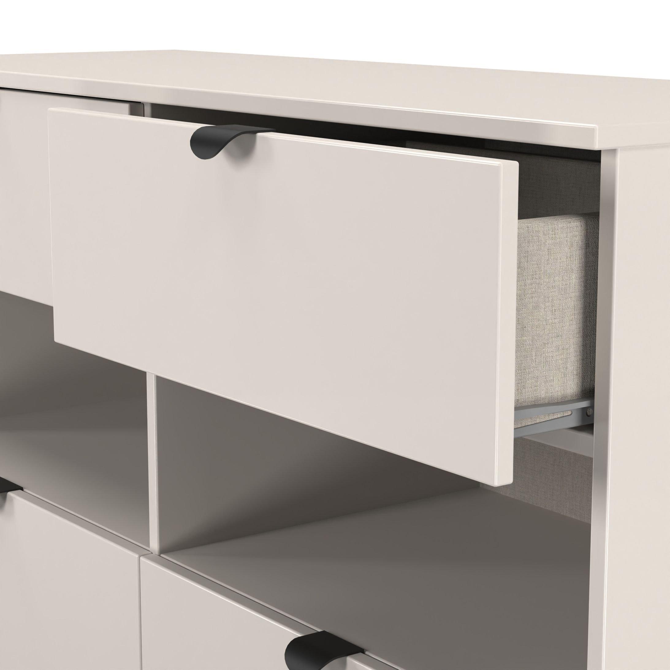 Kashmir Matt - Welcome Furniture - Solomon 4 Drawer Open Shelf Wide Chest - 5