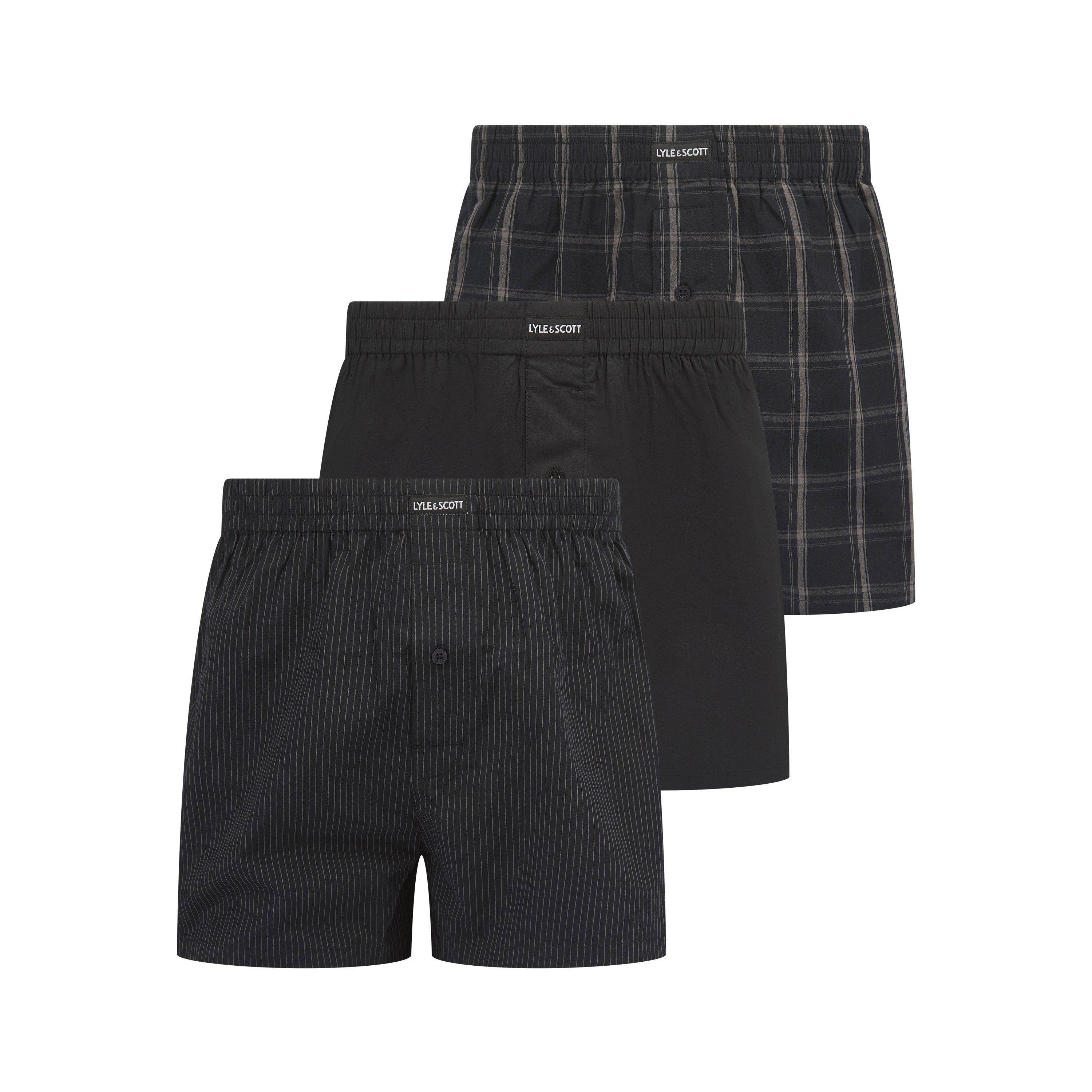 Lyle And Scott Men's Woven Trunk - Black/Stripe - Large