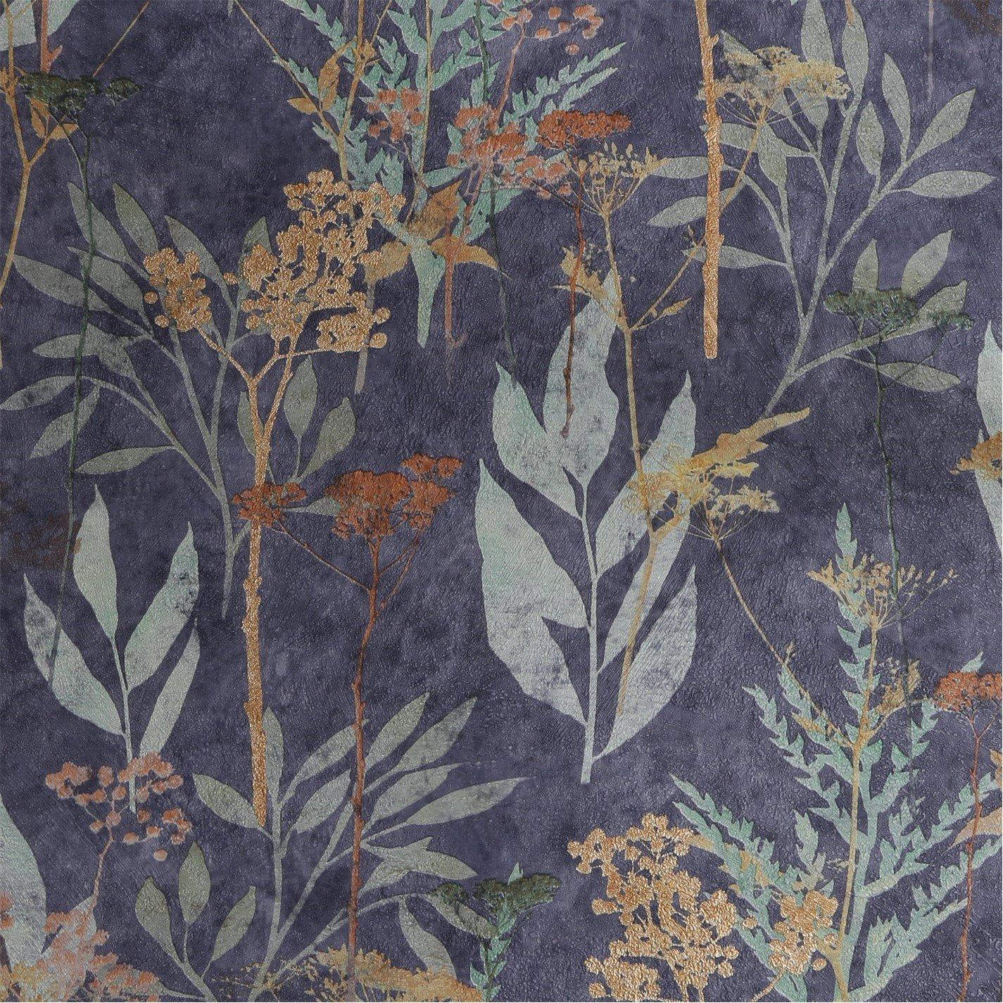 Superfresco Easy  Solstice Navy Floral Wallpaper Copper