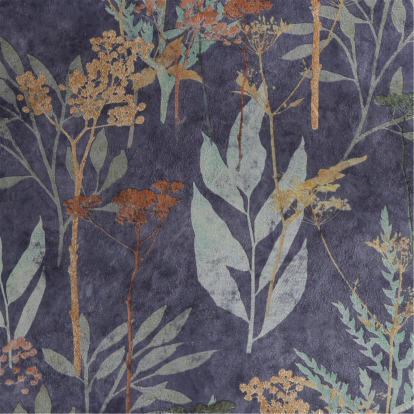 Copper - Superfresco Easy - Solstice Navy Copper Floral Wallpaper - 4