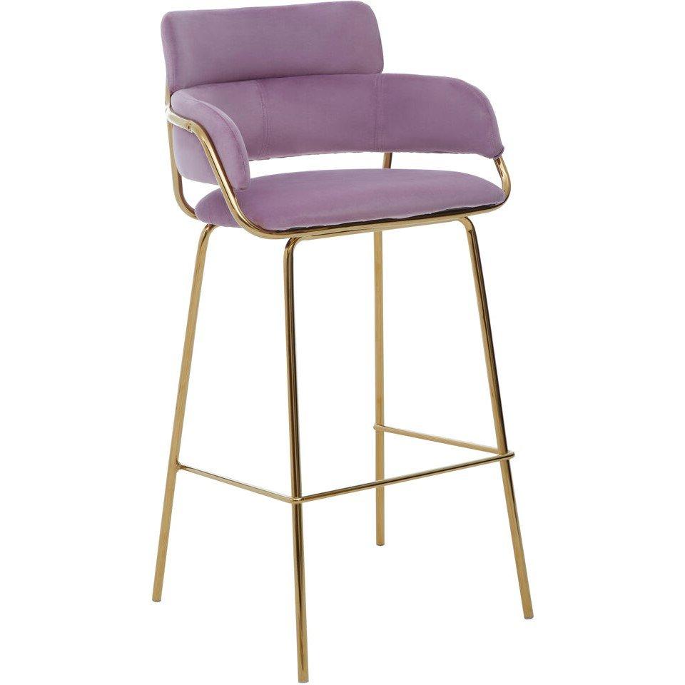 Interiors By Premier  Tamzin Velvet Bar Chair Pink