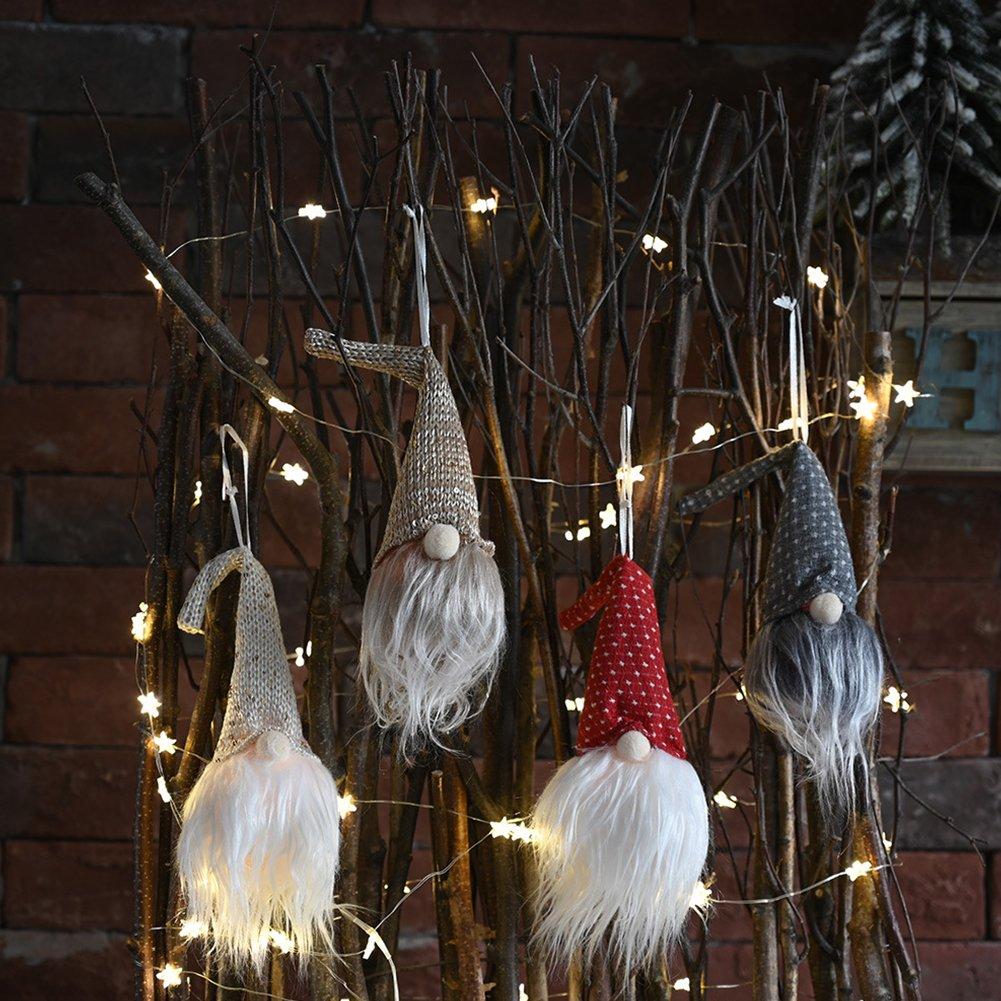 Multi - LIFE IDEAS - 4pcs Light - Up Christmas Gnome Hanging Ornaments - 1