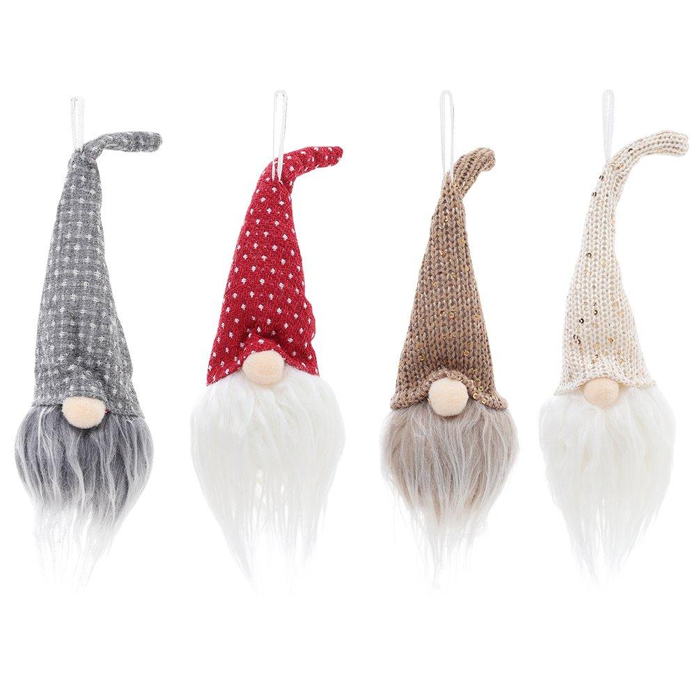 Multi - LIFE IDEAS - 4pcs Light - Up Christmas Gnome Hanging Ornaments - 3