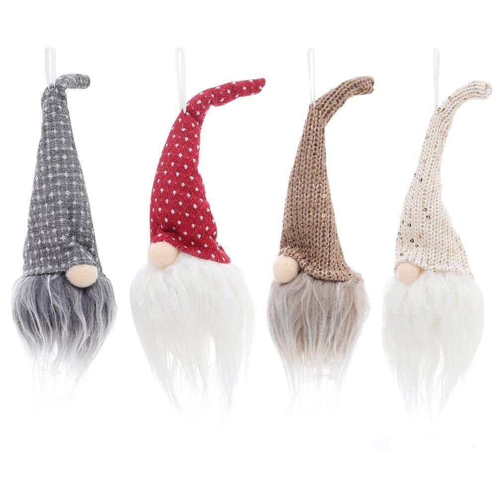 Multi - LIFE IDEAS - 4pcs Light - Up Christmas Gnome Hanging Ornaments - 4