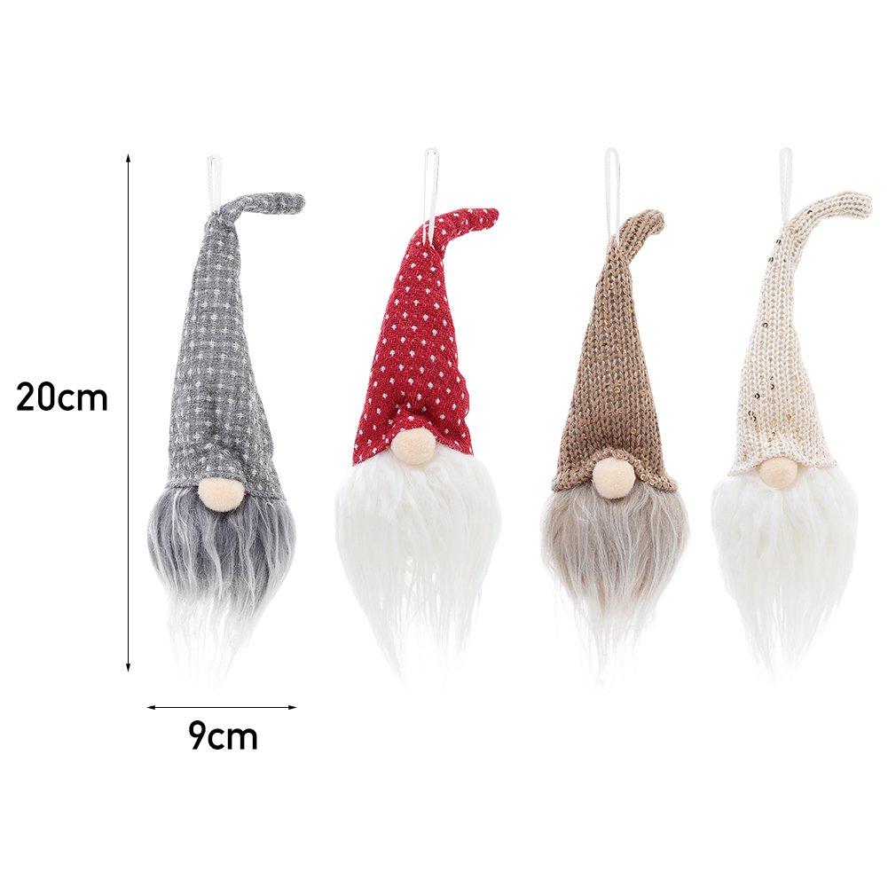 Multi - LIFE IDEAS - 4pcs Light - Up Christmas Gnome Hanging Ornaments - 5
