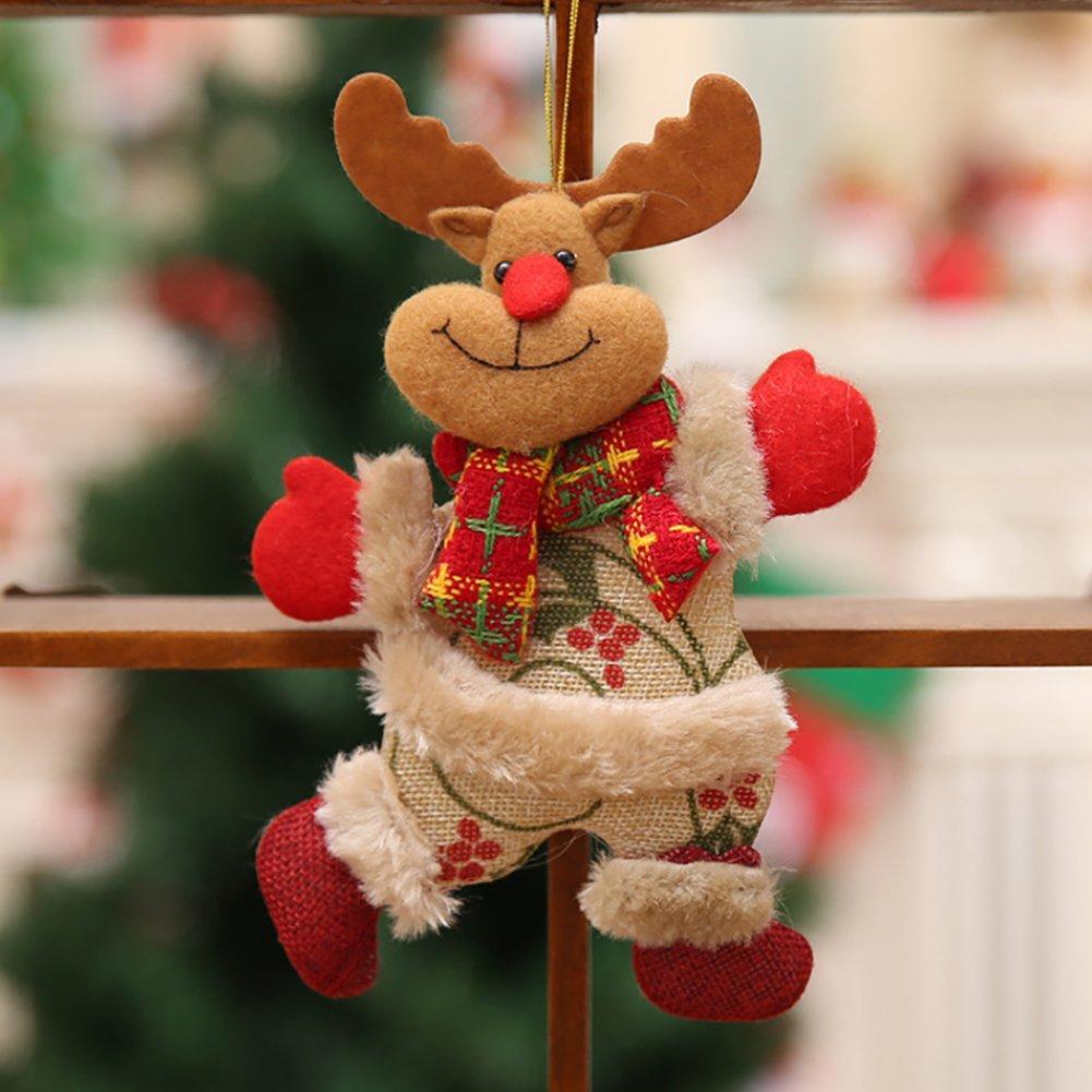 Brown And Red - LIFE IDEAS - 4pcs Tree Dolls: Snowman, Santa, Elk, Bear - 5