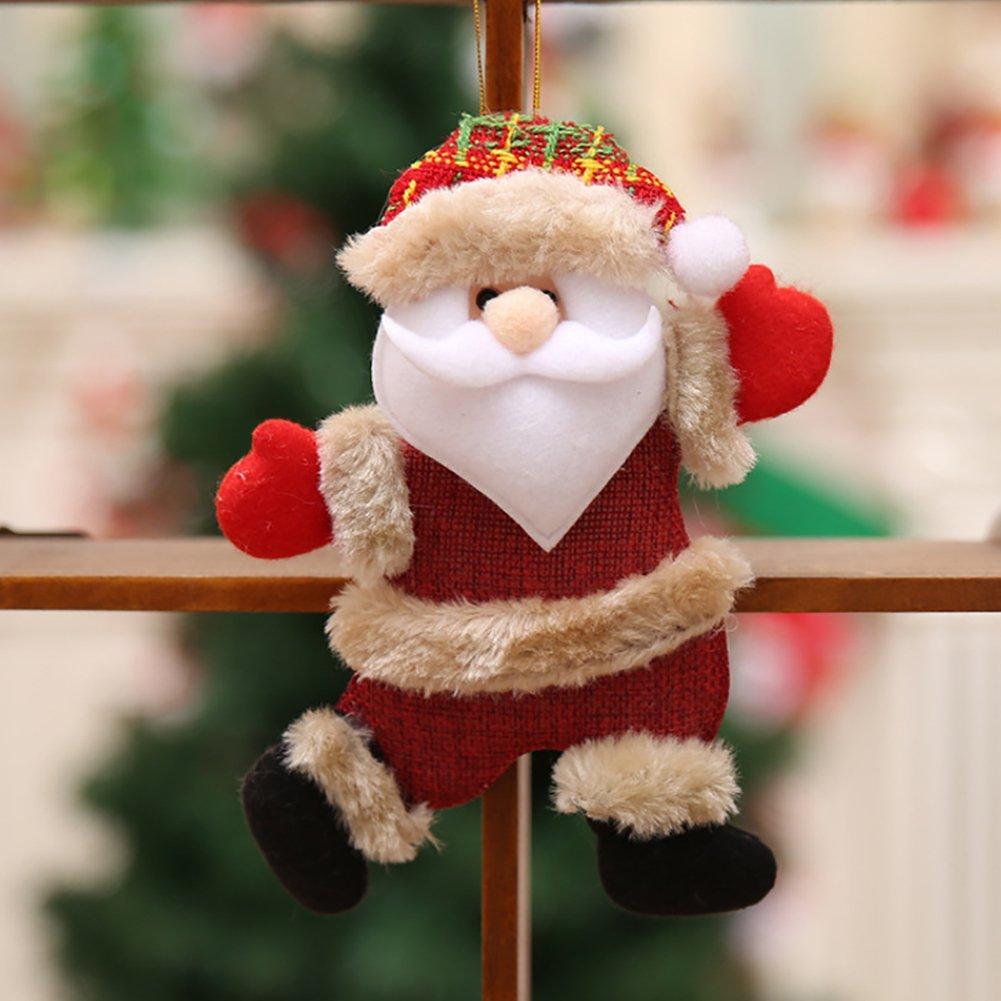 Brown And Red - LIFE IDEAS - 4pcs Tree Dolls: Snowman, Santa, Elk, Bear - 6