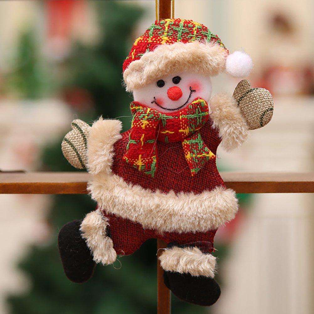 Brown And Red - LIFE IDEAS - 4pcs Tree Dolls: Snowman, Santa, Elk, Bear - 7