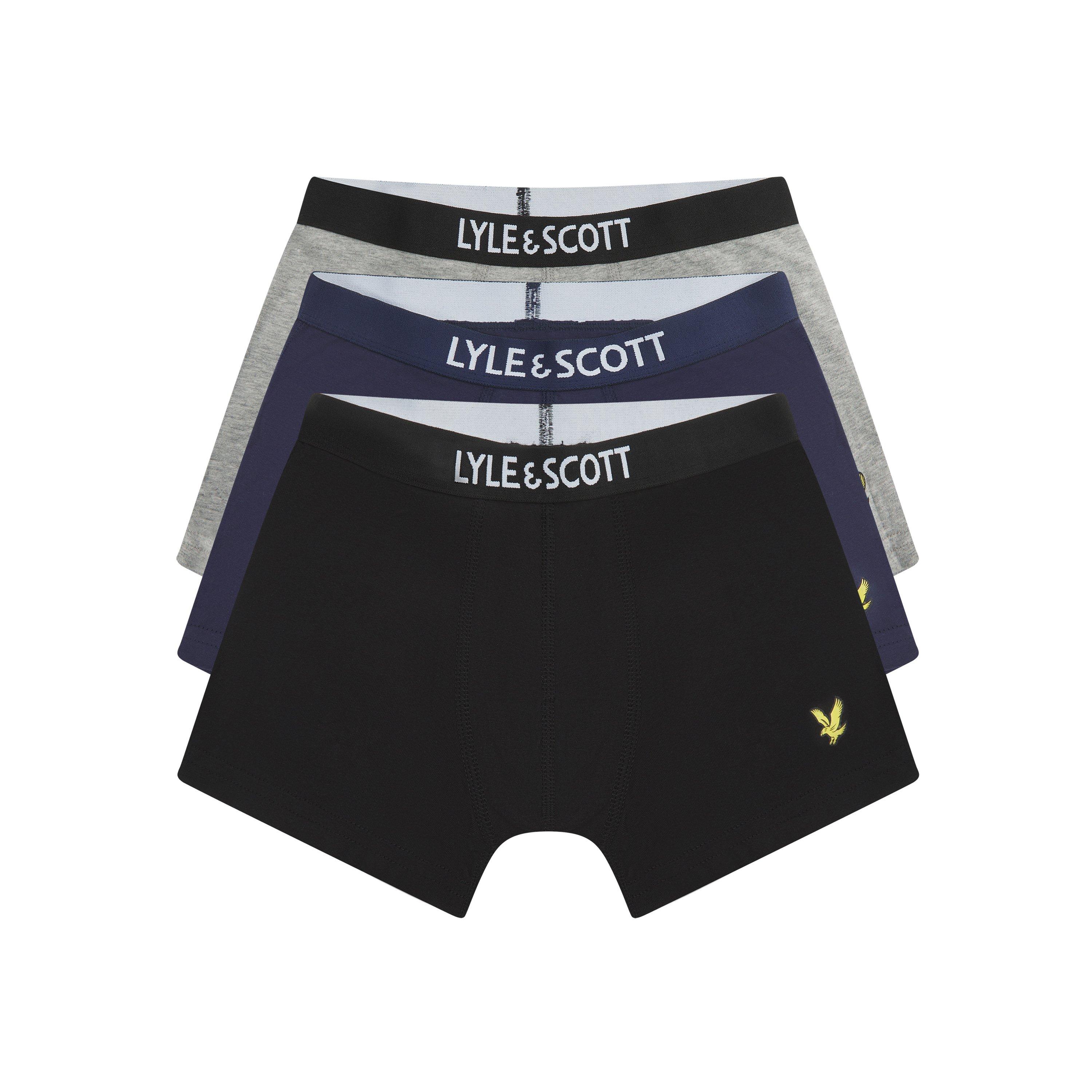 Lyle And Scott Boys 3 Pack Trunks Juniors - Black/Marl/Navy - 6-8Y