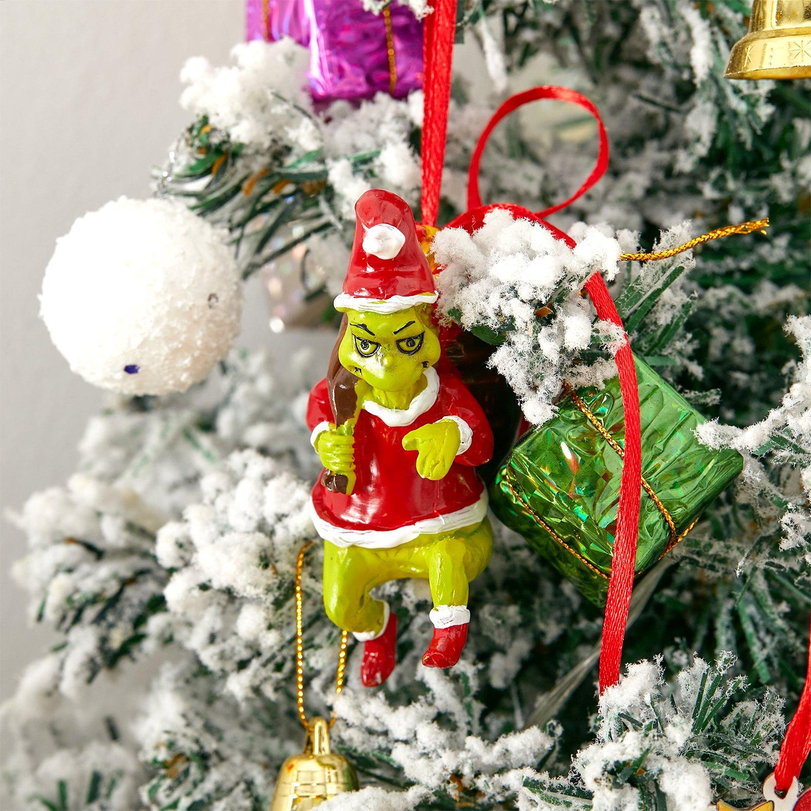 Green And Red - LIFE IDEAS - Resin Hand-Painted Grinch Christmas Tree Pendant - 1