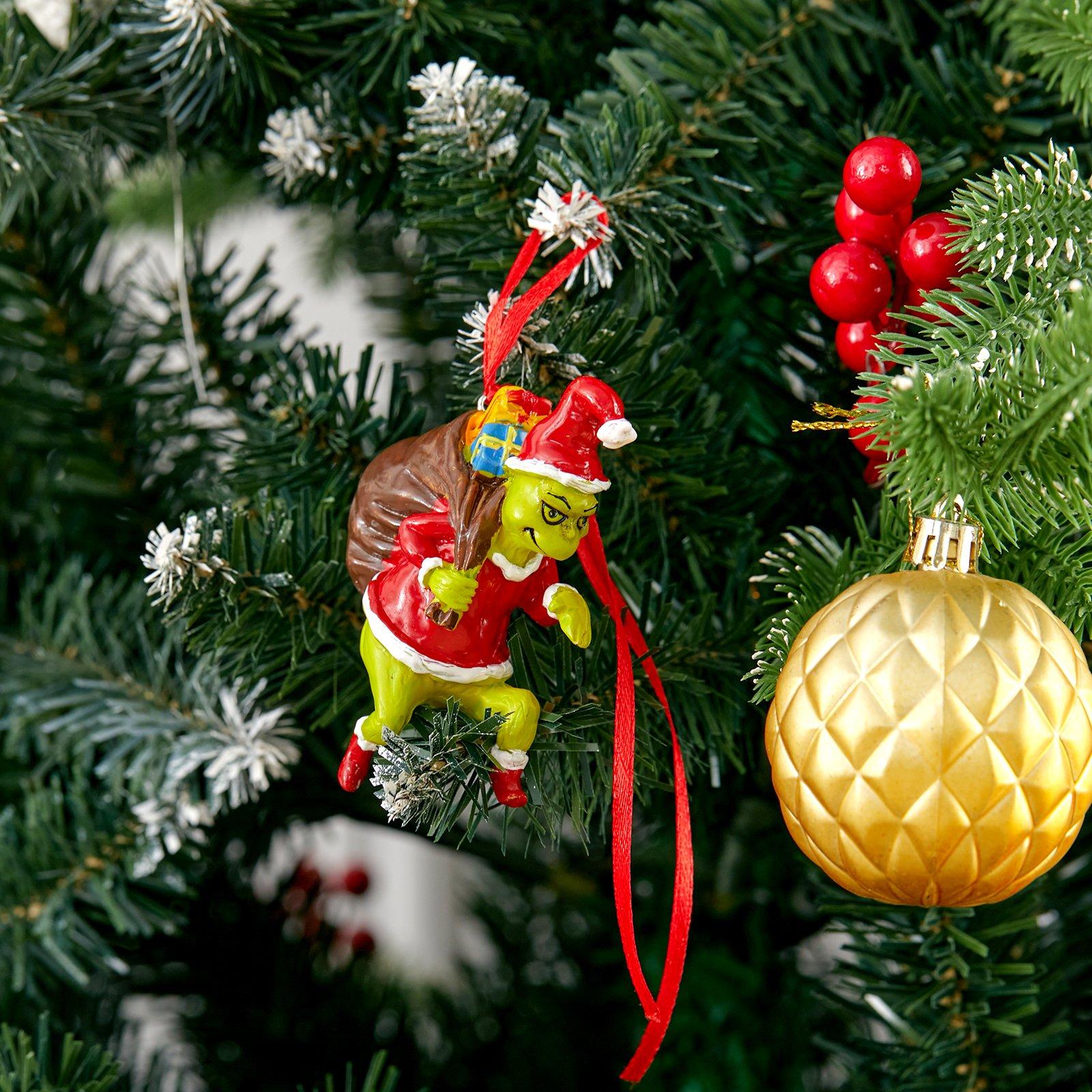 Green And Red - LIFE IDEAS - Resin Hand-Painted Grinch Christmas Tree Pendant - 2