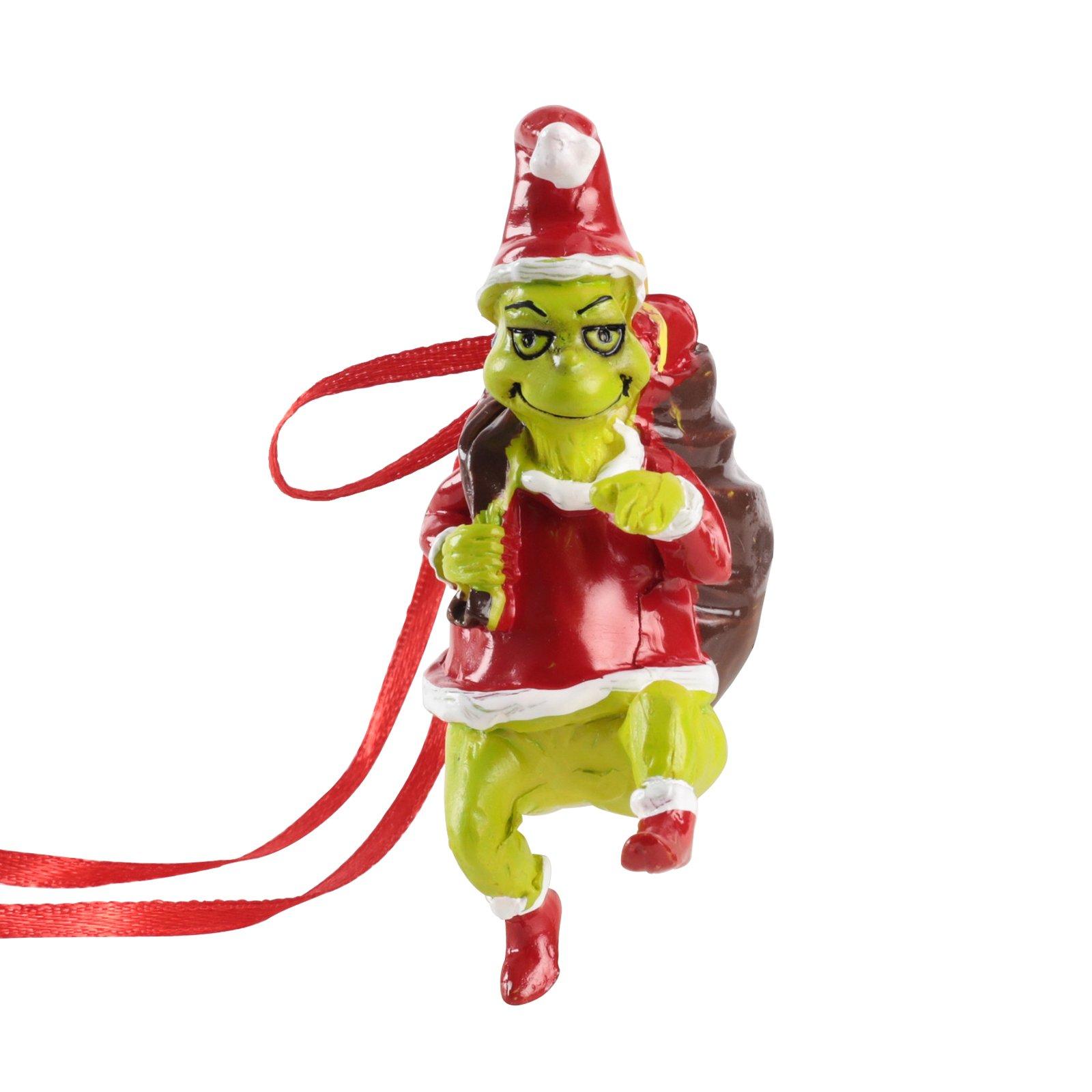 Green And Red - LIFE IDEAS - Resin Hand-Painted Grinch Christmas Tree Pendant - 3