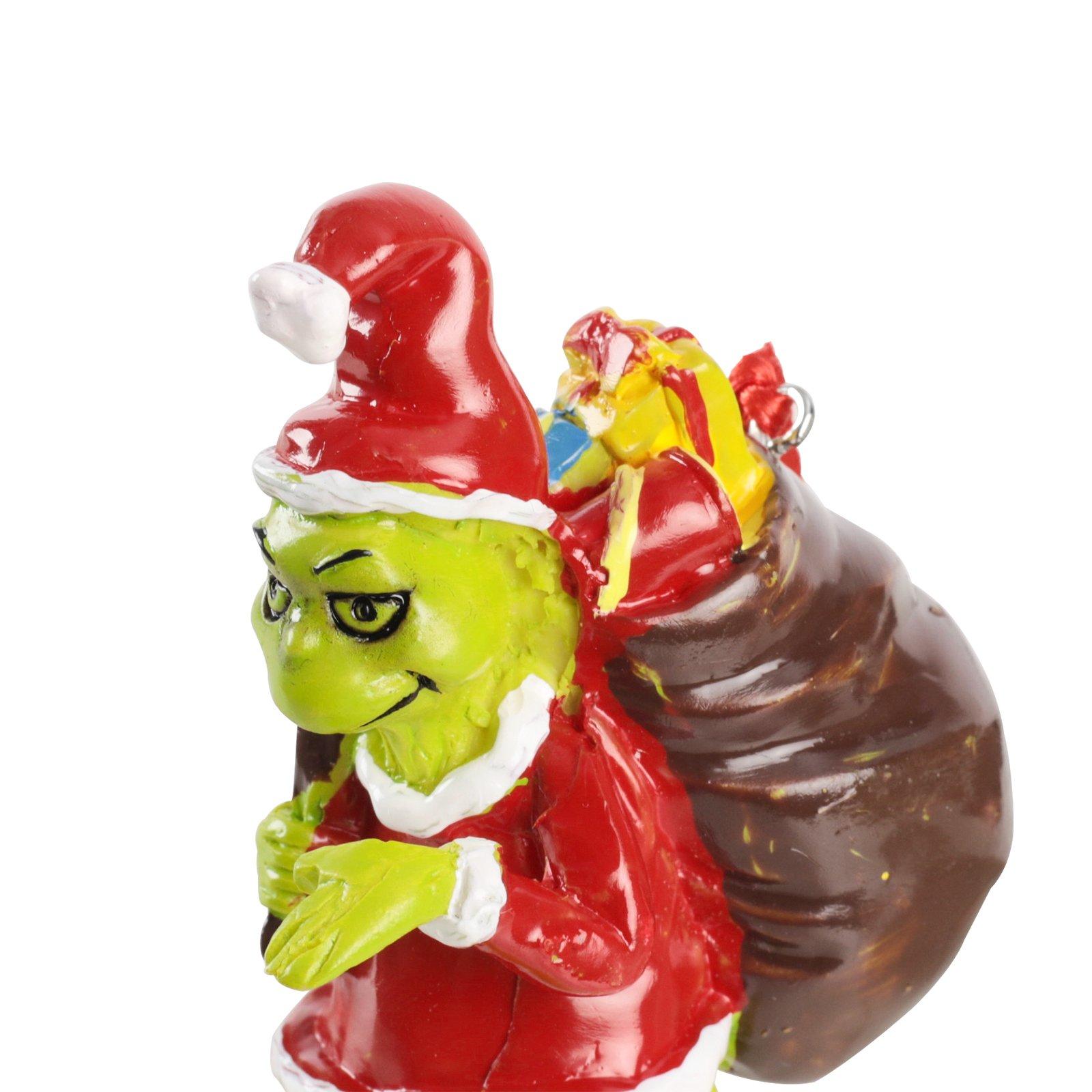 Green And Red - LIFE IDEAS - Resin Hand-Painted Grinch Christmas Tree Pendant - 6
