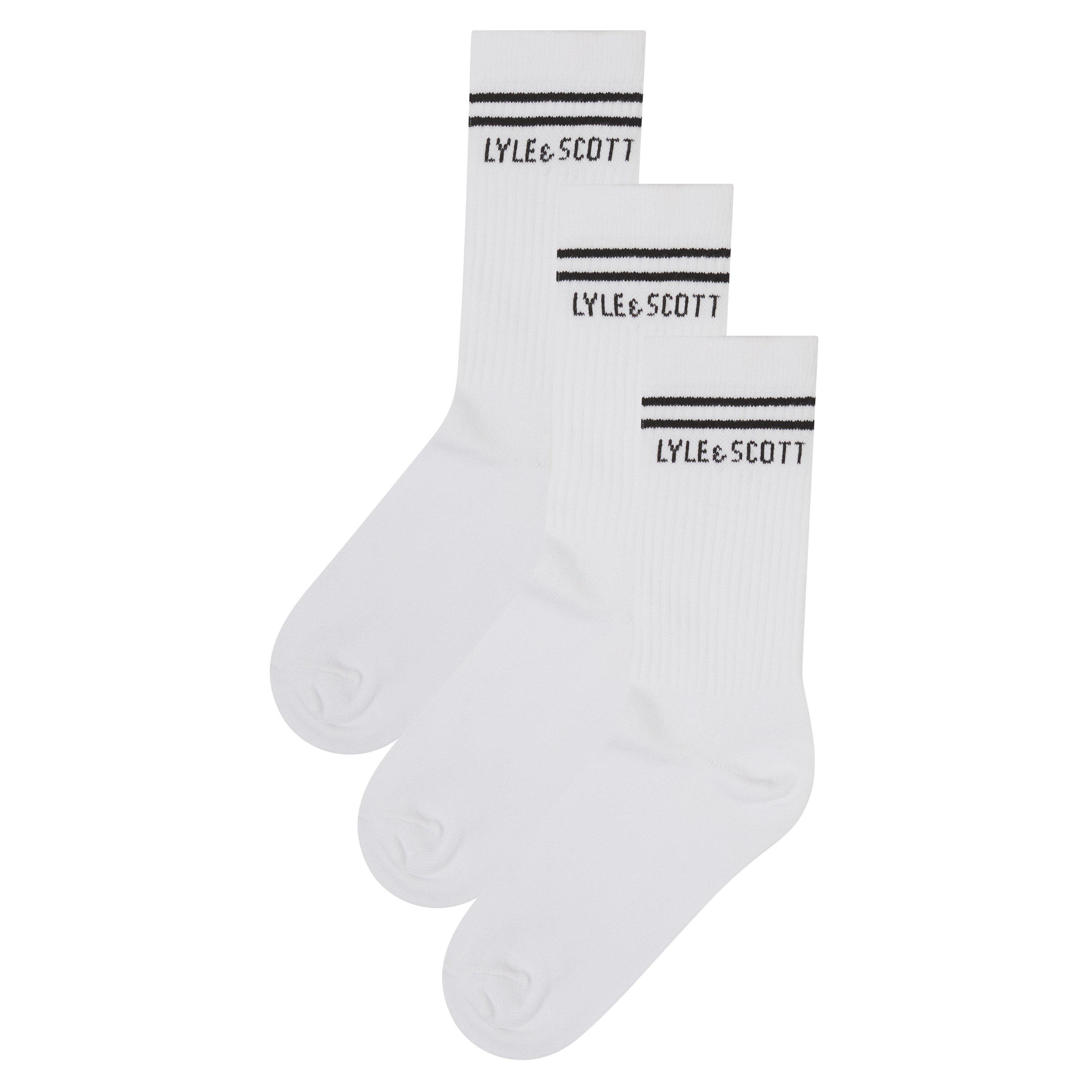 Lyle And Scott Boys Kids' Crew Socks - Bright White - 6-8 M