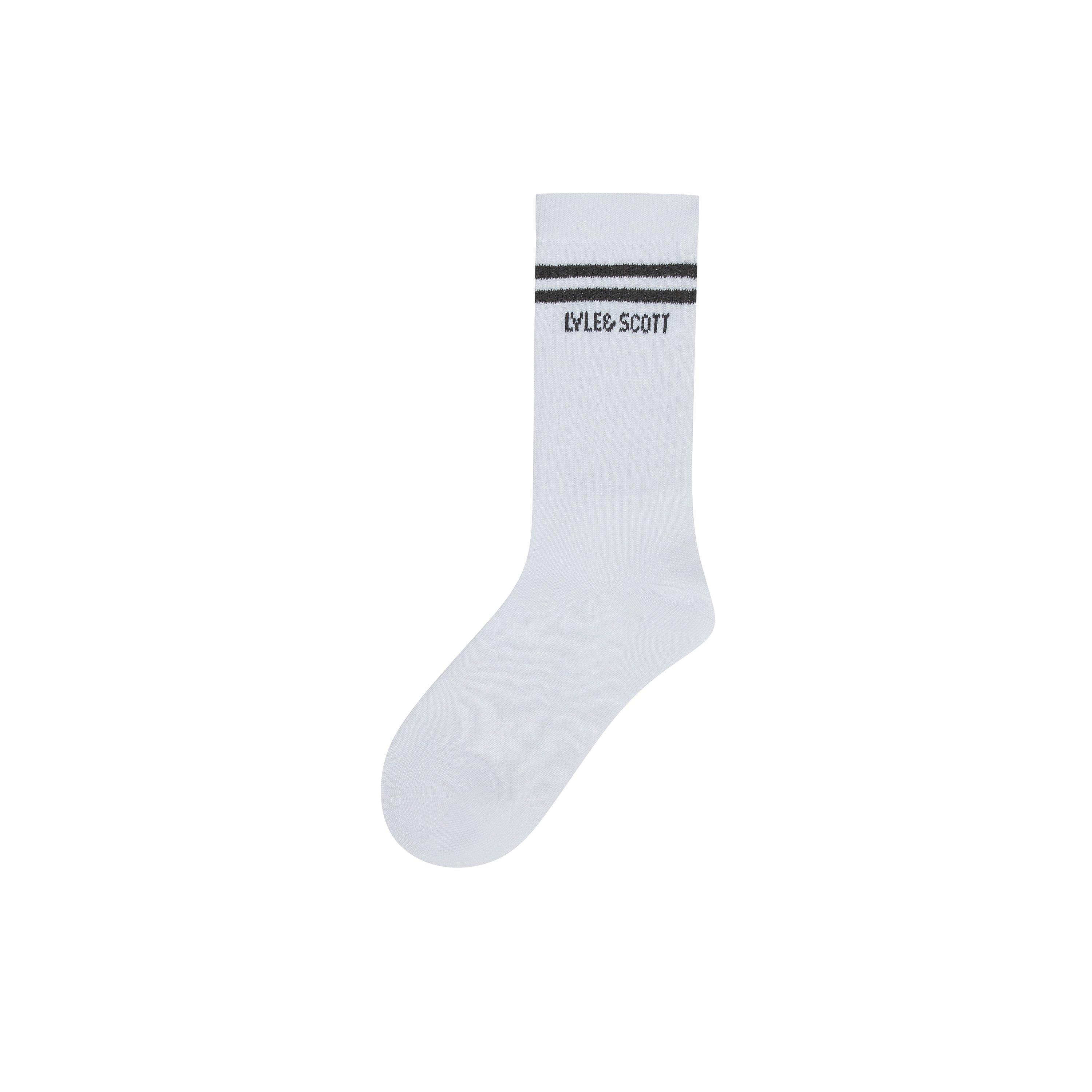 White/Blk/Grey - Lyle and Scott - Kids' Crew Socks - 2