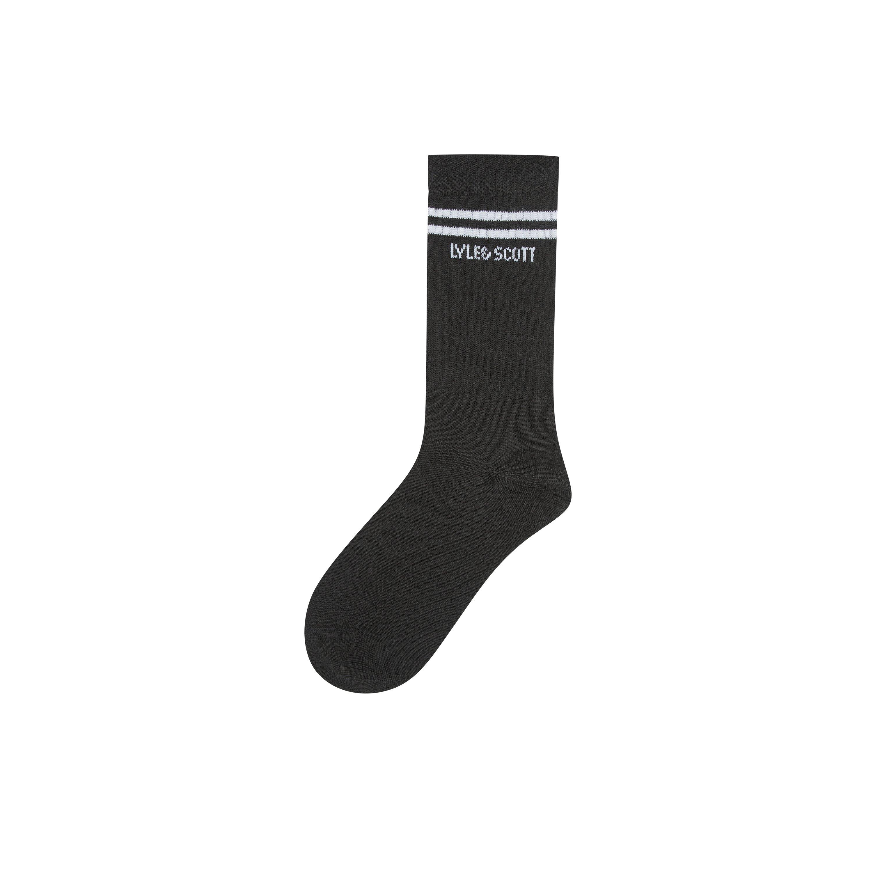 White/Blk/Grey - Lyle and Scott - Kids' Crew Socks - 3